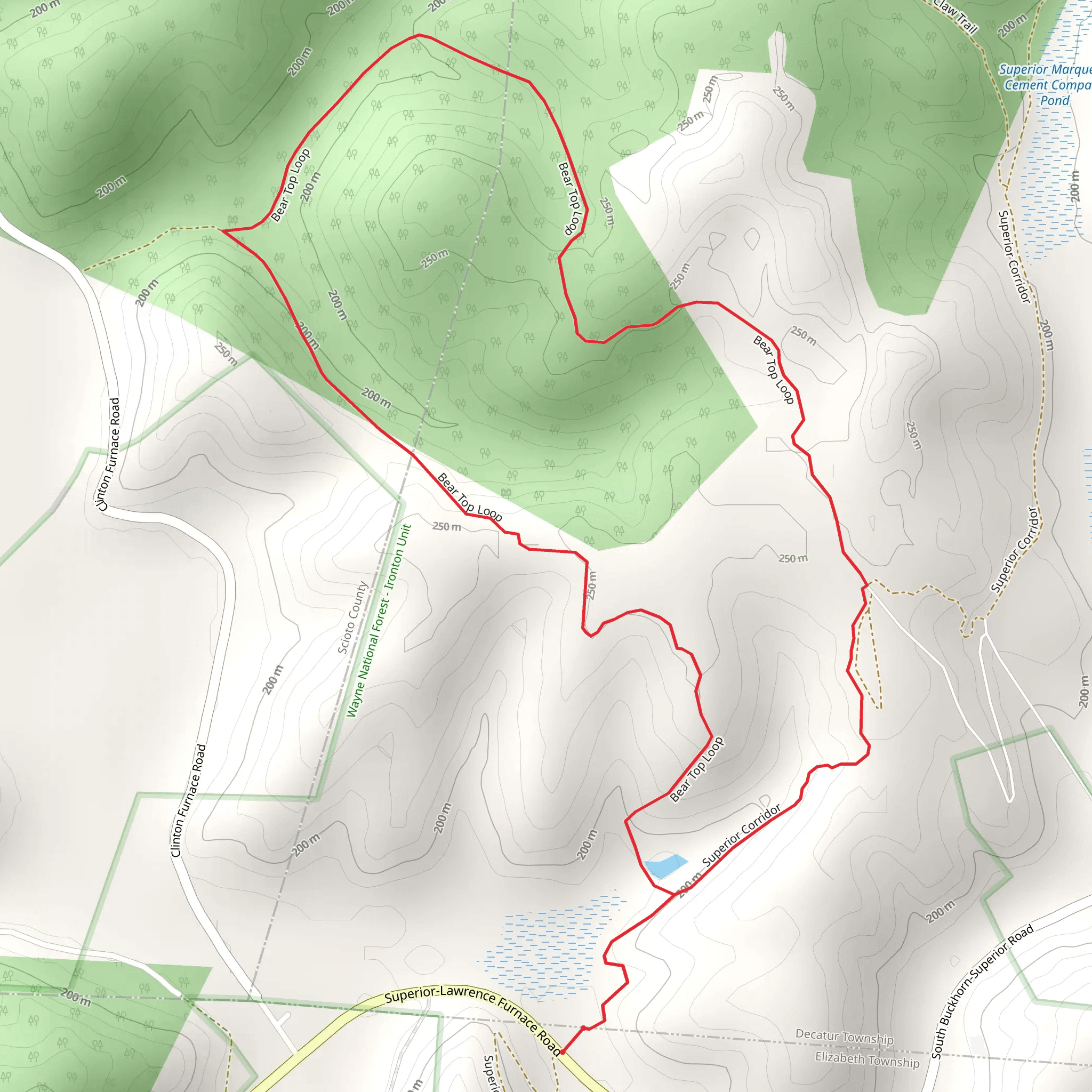 Bear Top Loop Trail mobile static map