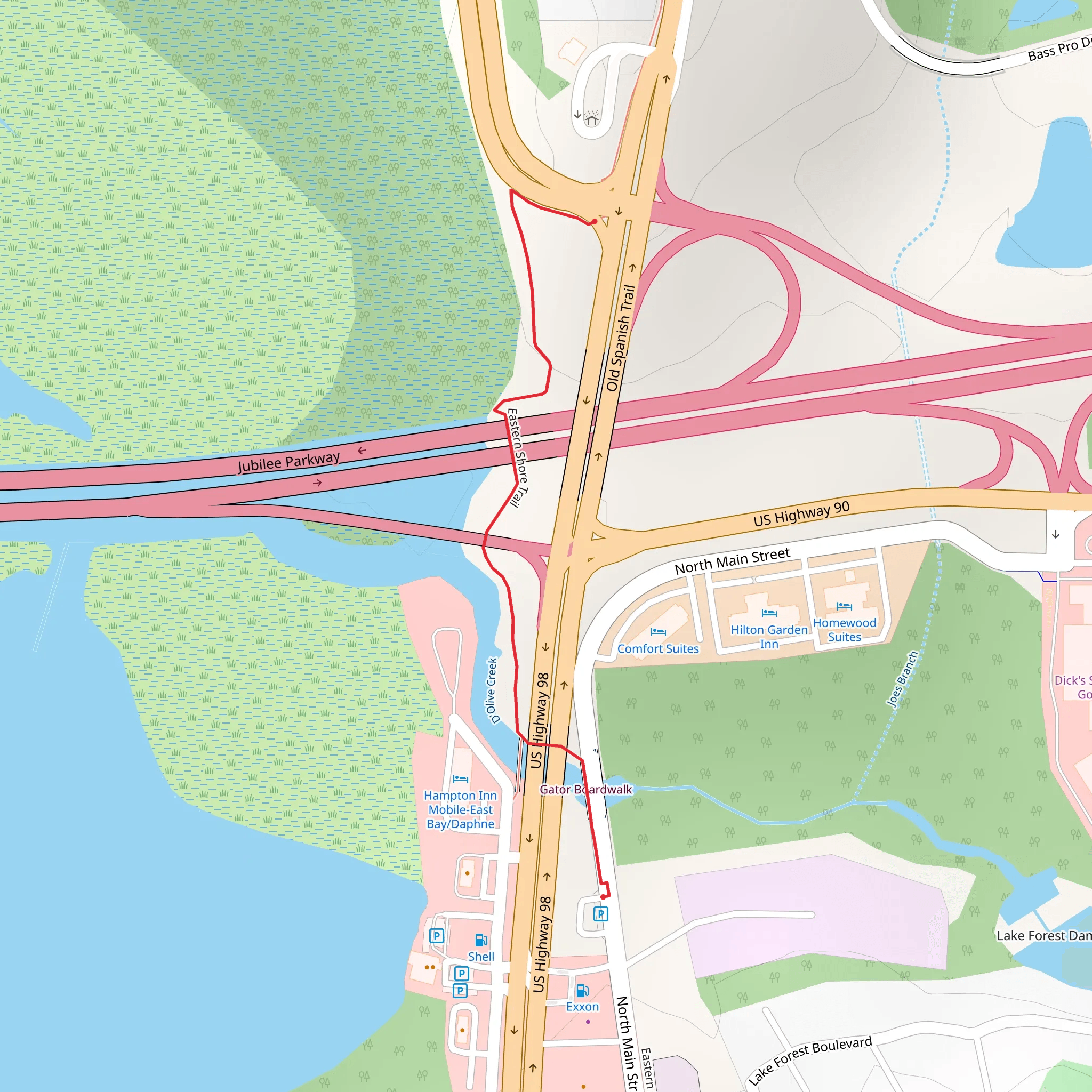 Eastern Shore Trail mobile static map