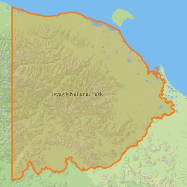Ivvavik National Park of Canada mobile static map