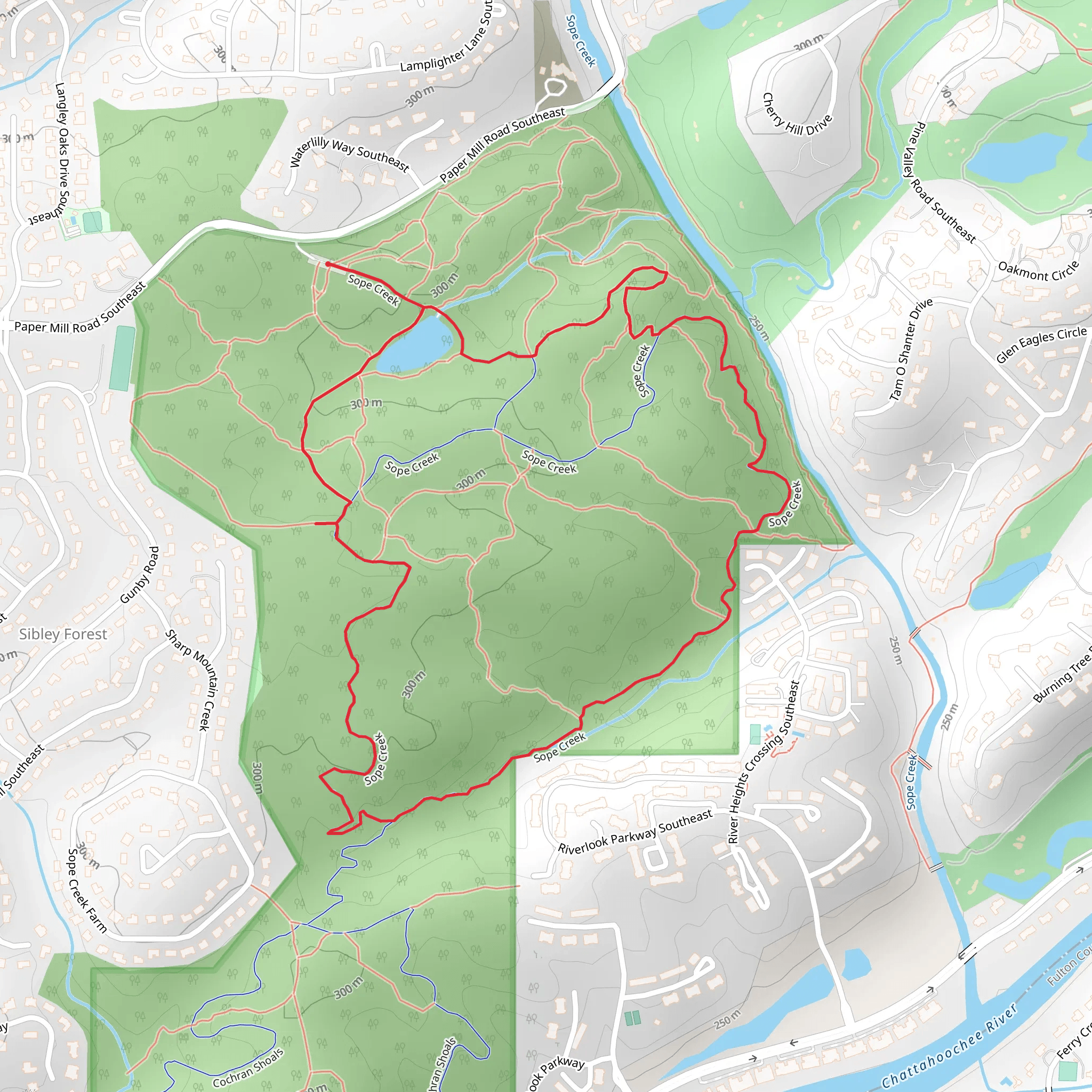 Sope Creek Loop mobile static map
