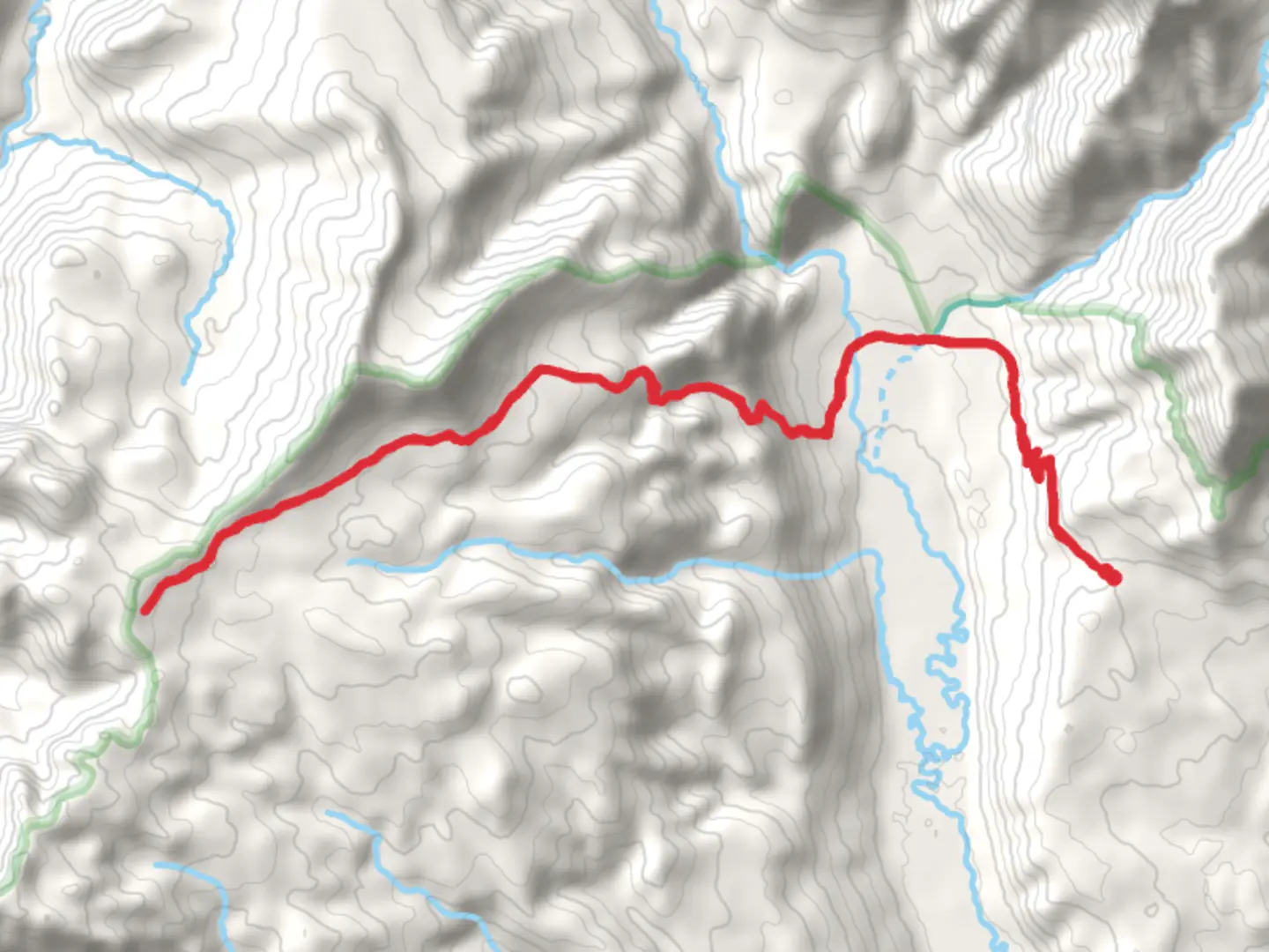 An image depicting the trail Falls Creek via Weminuche Trail and its surrounding area.