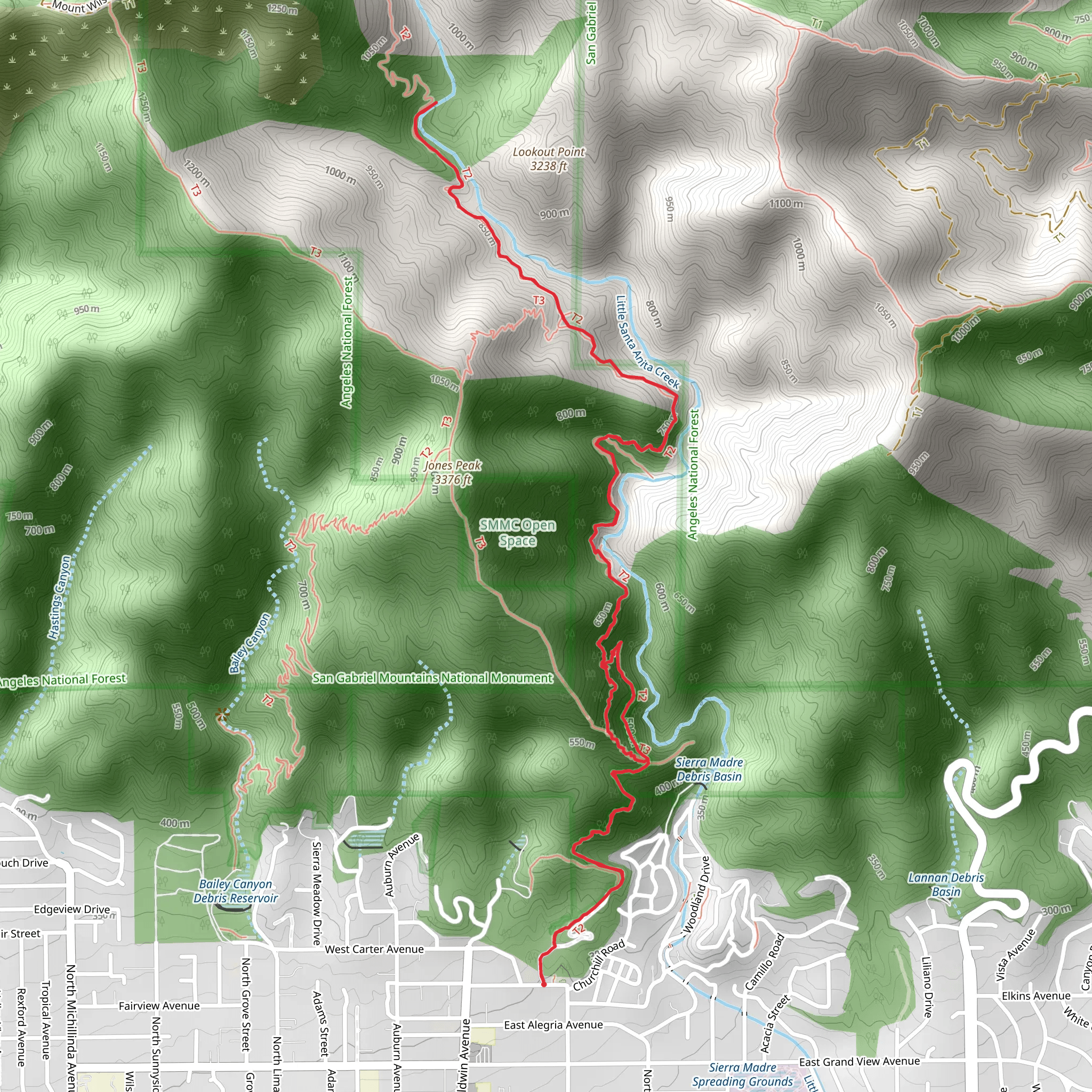 Mount Wilson Trail mobile static map