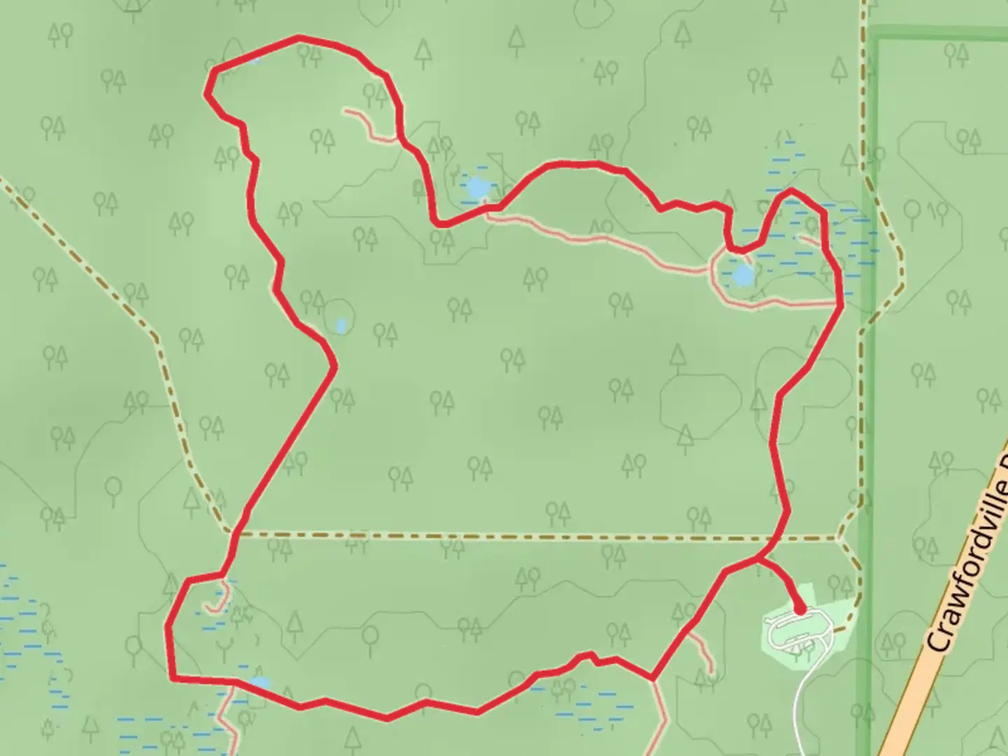 An image depicting the trail Sinkhole Loop Trail and its surrounding area.