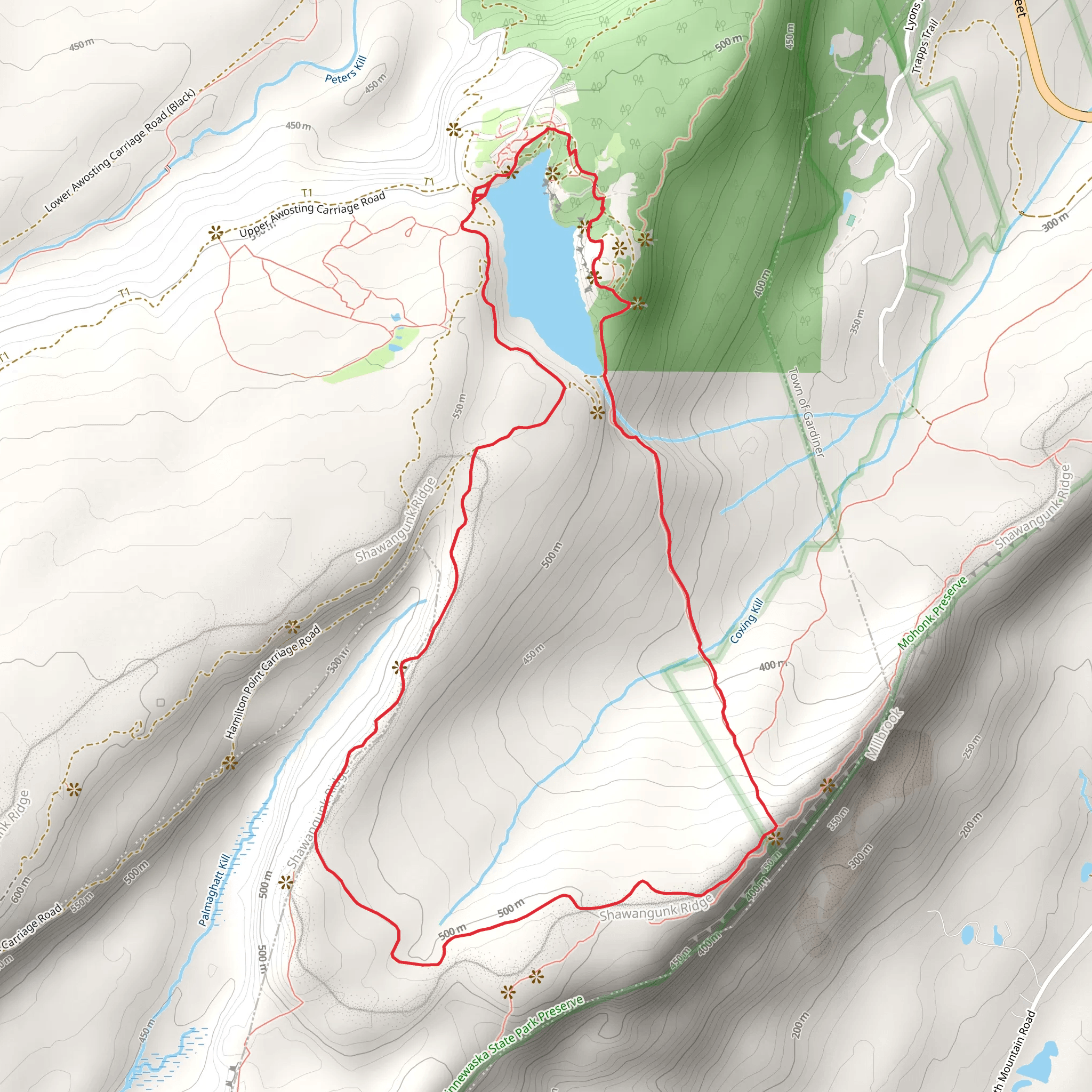 Millbrook Mountain and Lake Minnewaska Loop Trail mobile static map