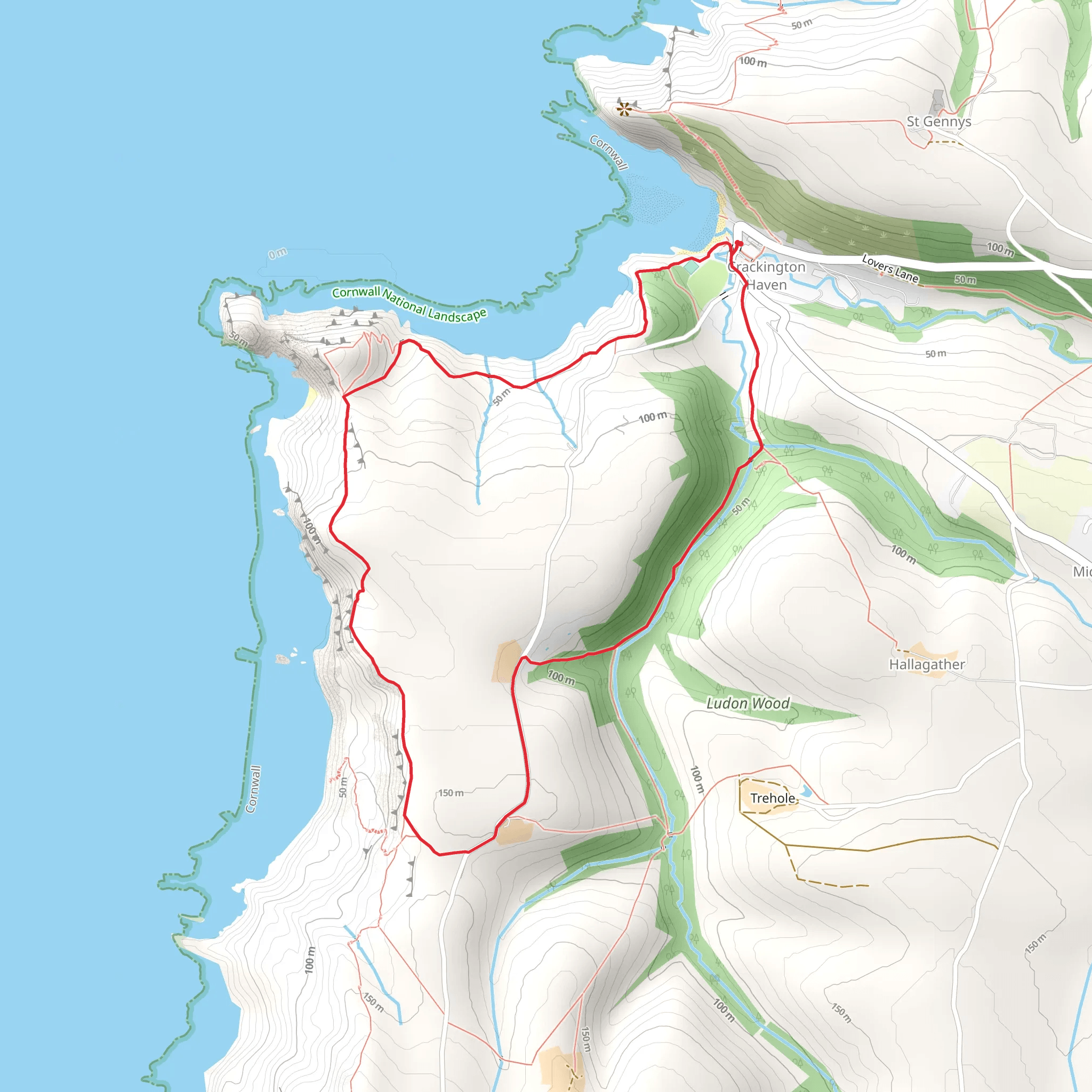 Crackington Haven Loop mobile static map