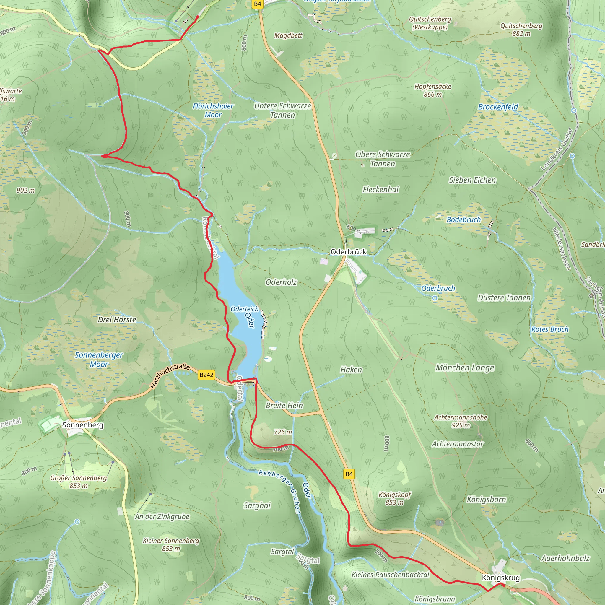 Oderteich via Harzklub Weg mobile static map