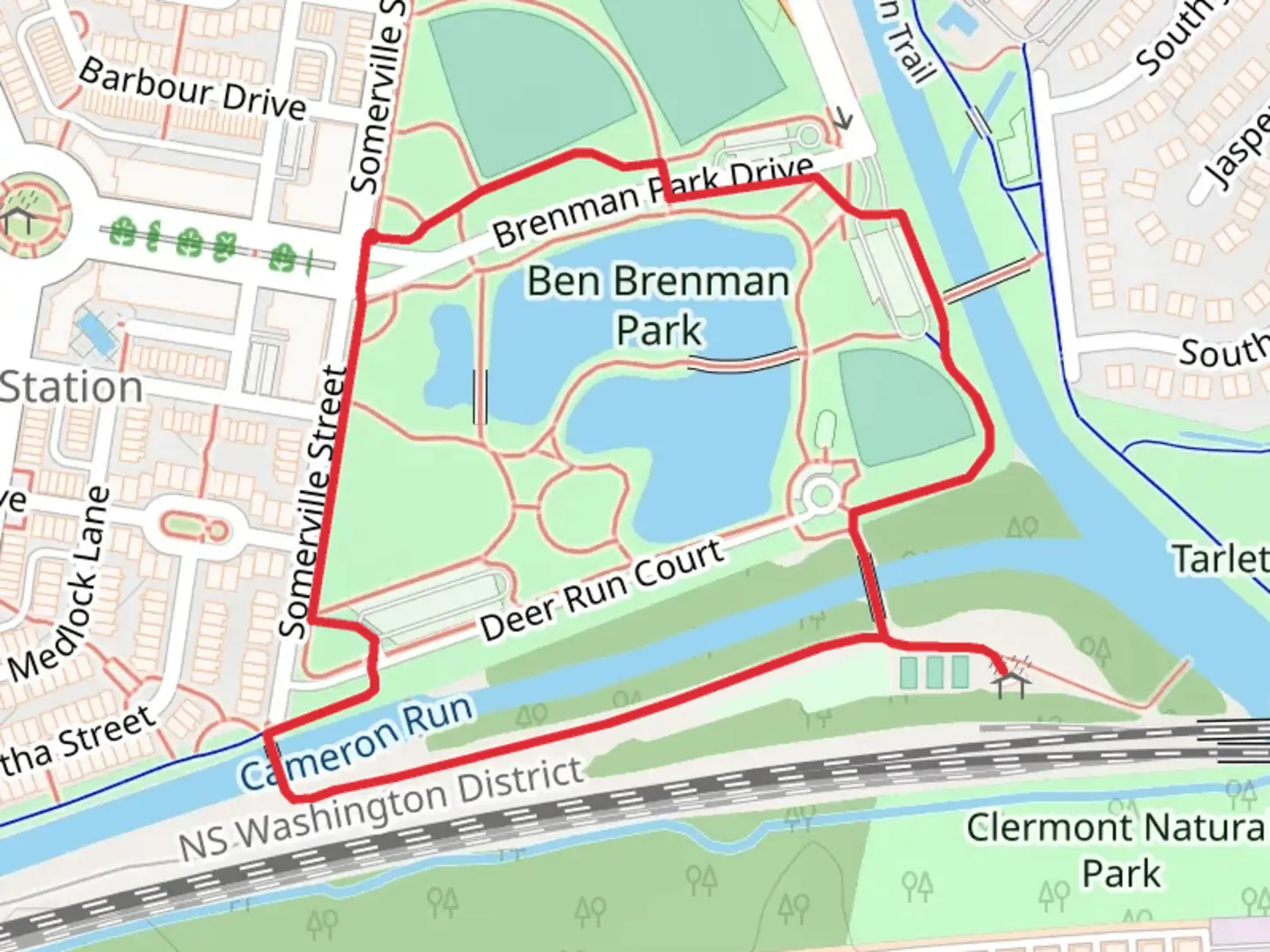 An image depicting the trail Ben Brenman Park Loop and its surrounding area.