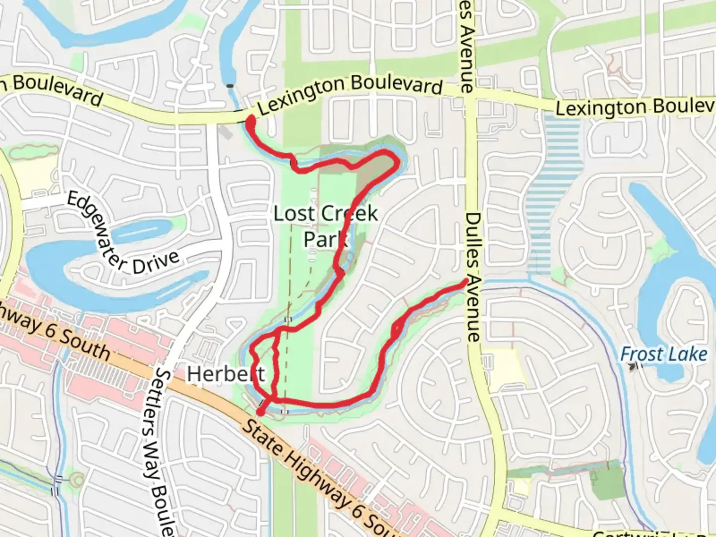 An image depicting the trail Jones Creek and Oyster Creek Loop and its surrounding area.