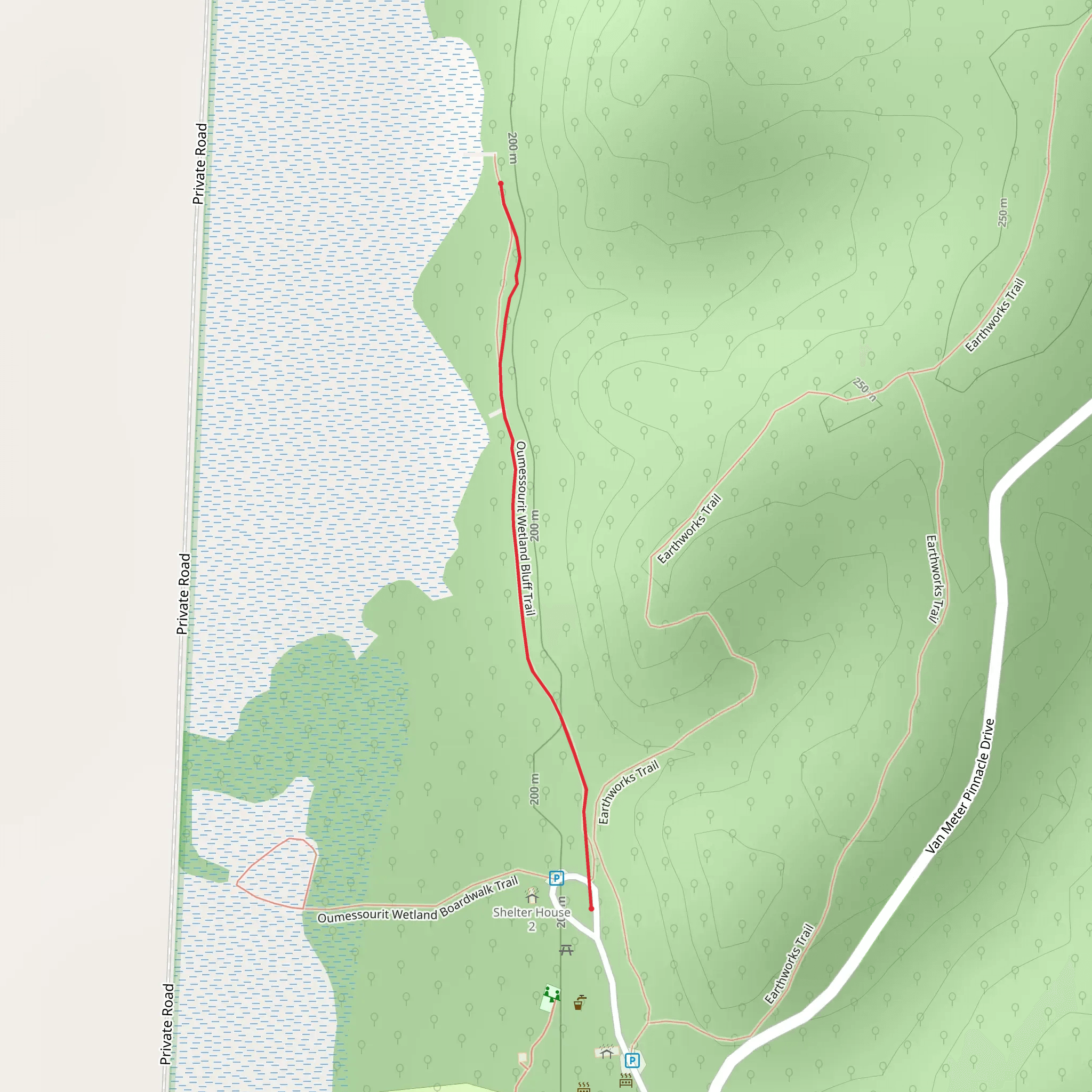 Oumessourit Wetland Bluff Trail mobile static map