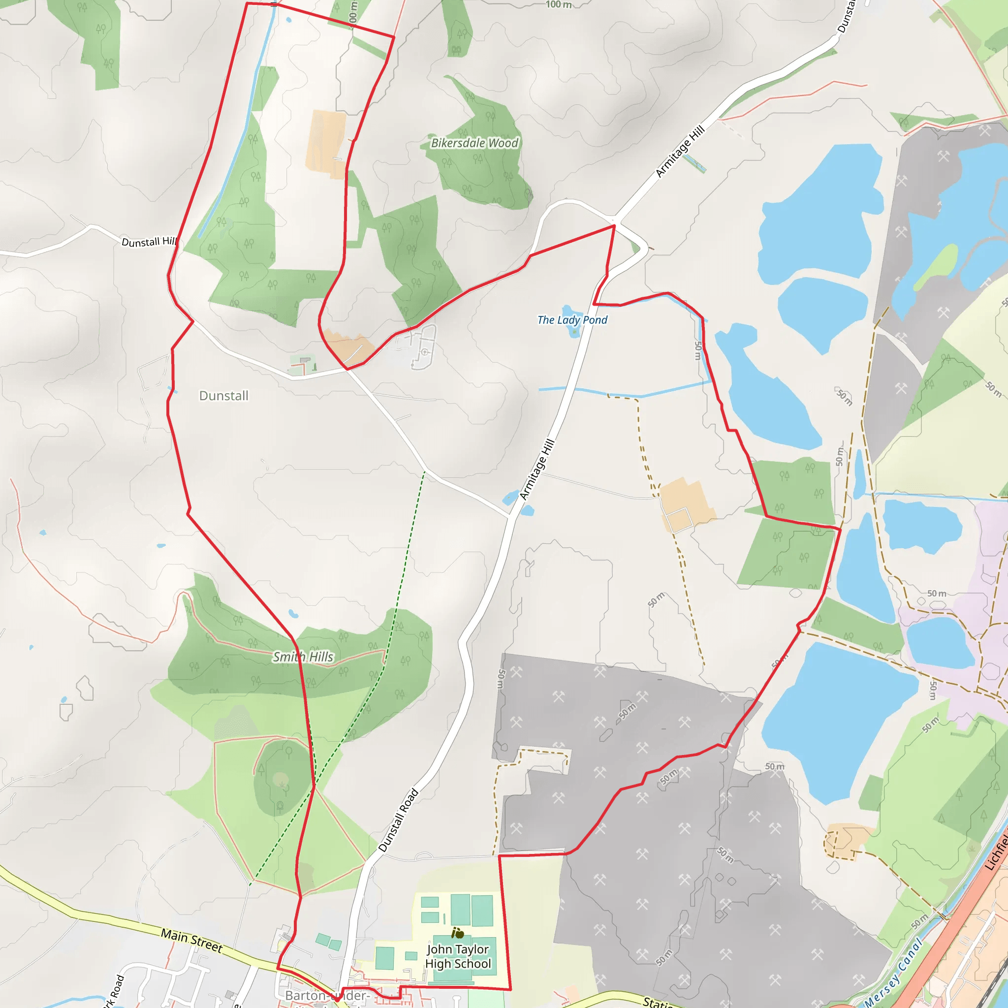 Dunstall and Barton under Needwood mobile static map