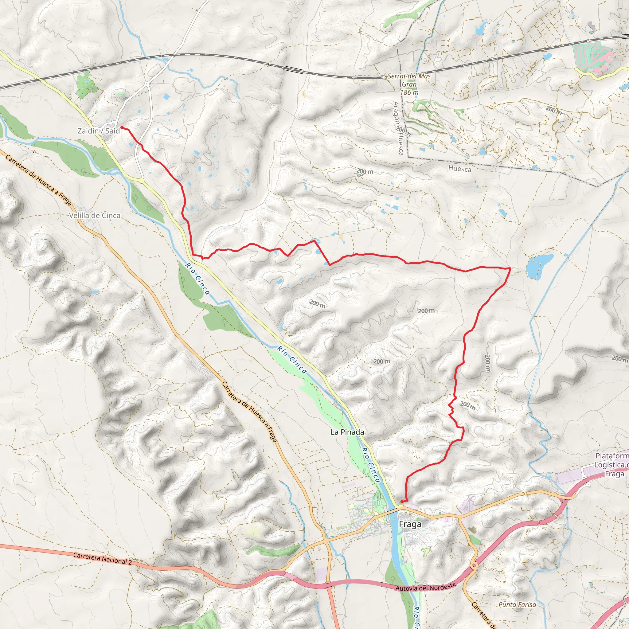 Fraga - Zaidin PR HU 223 mobile static map