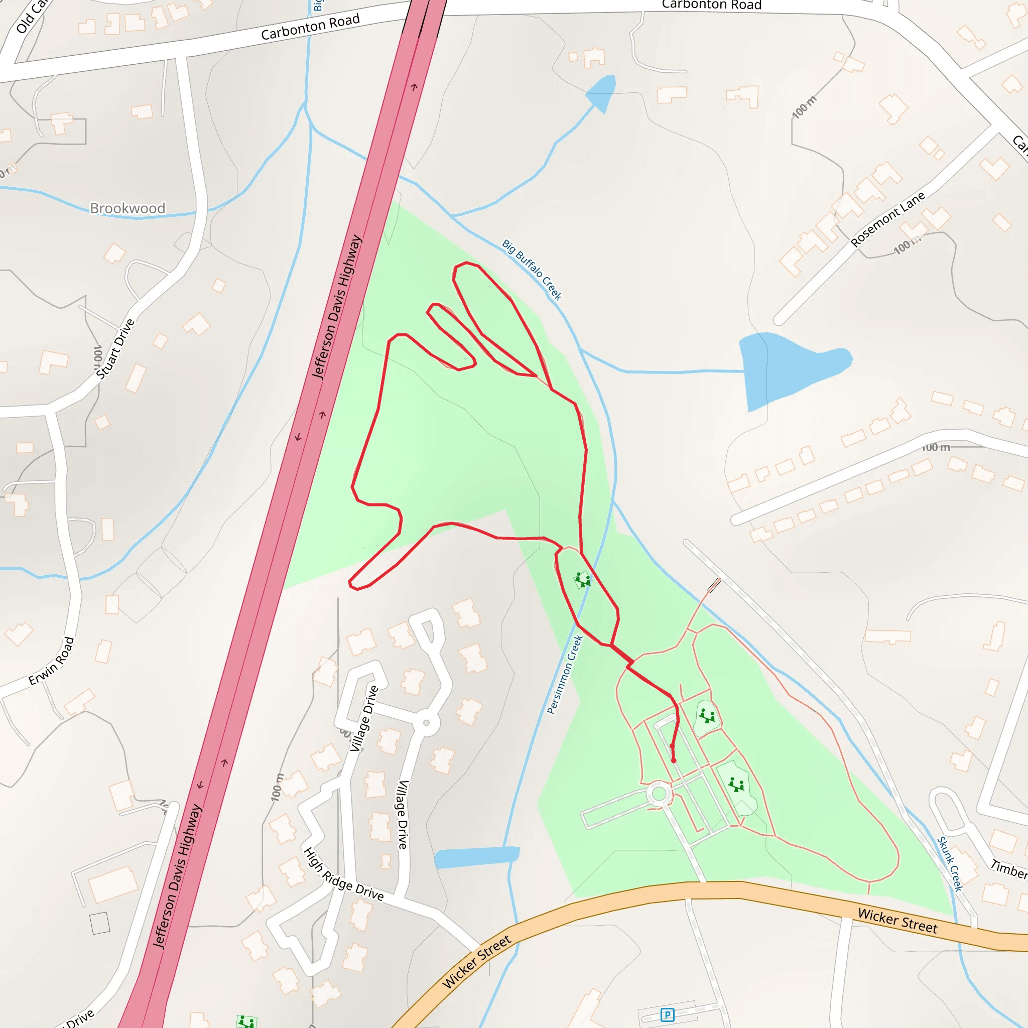 Kiwanis Park Greenway Loop mobile static map