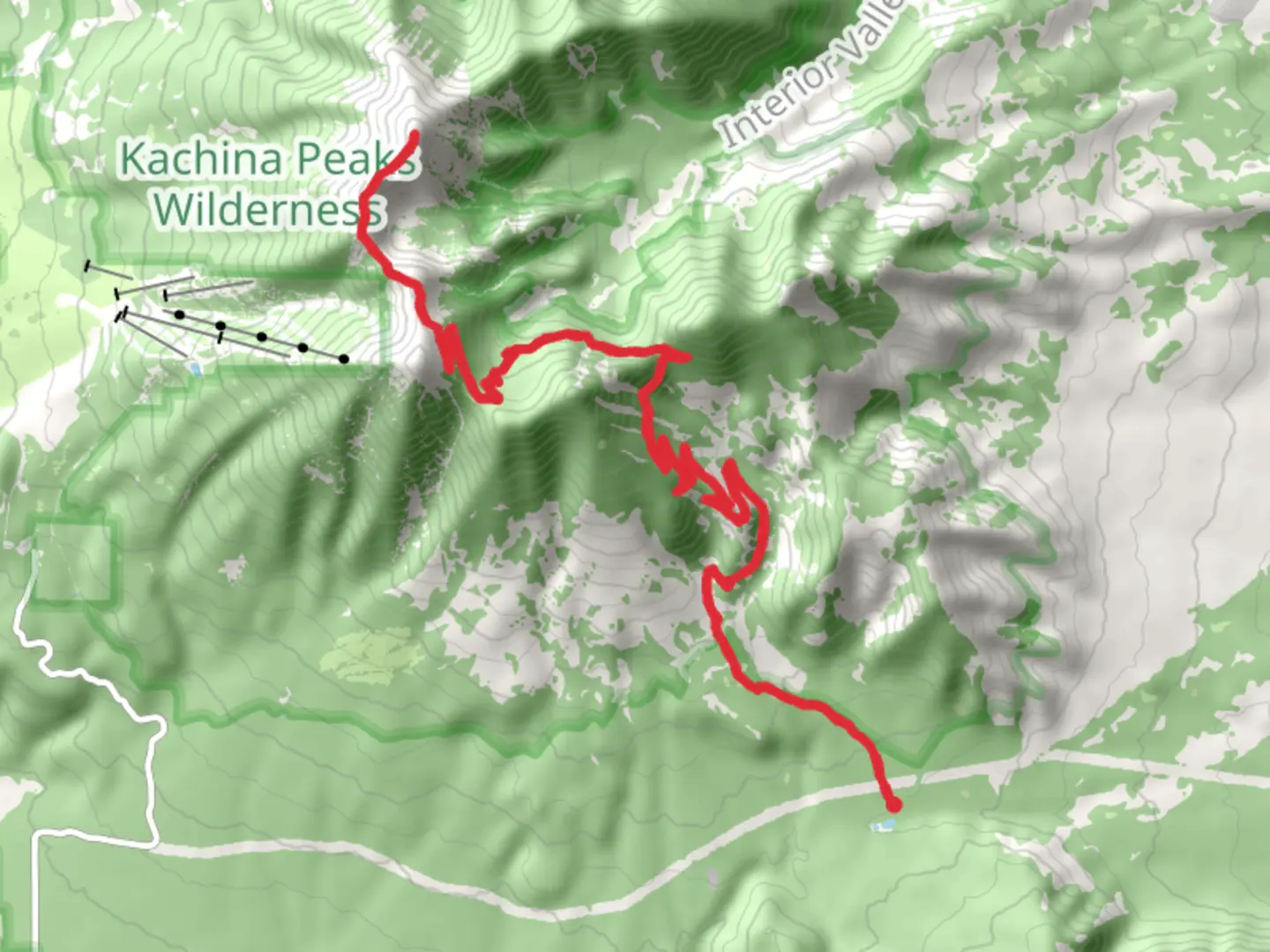 An image depicting the trail Humphreys Peak via Weatherford Trail and its surrounding area.