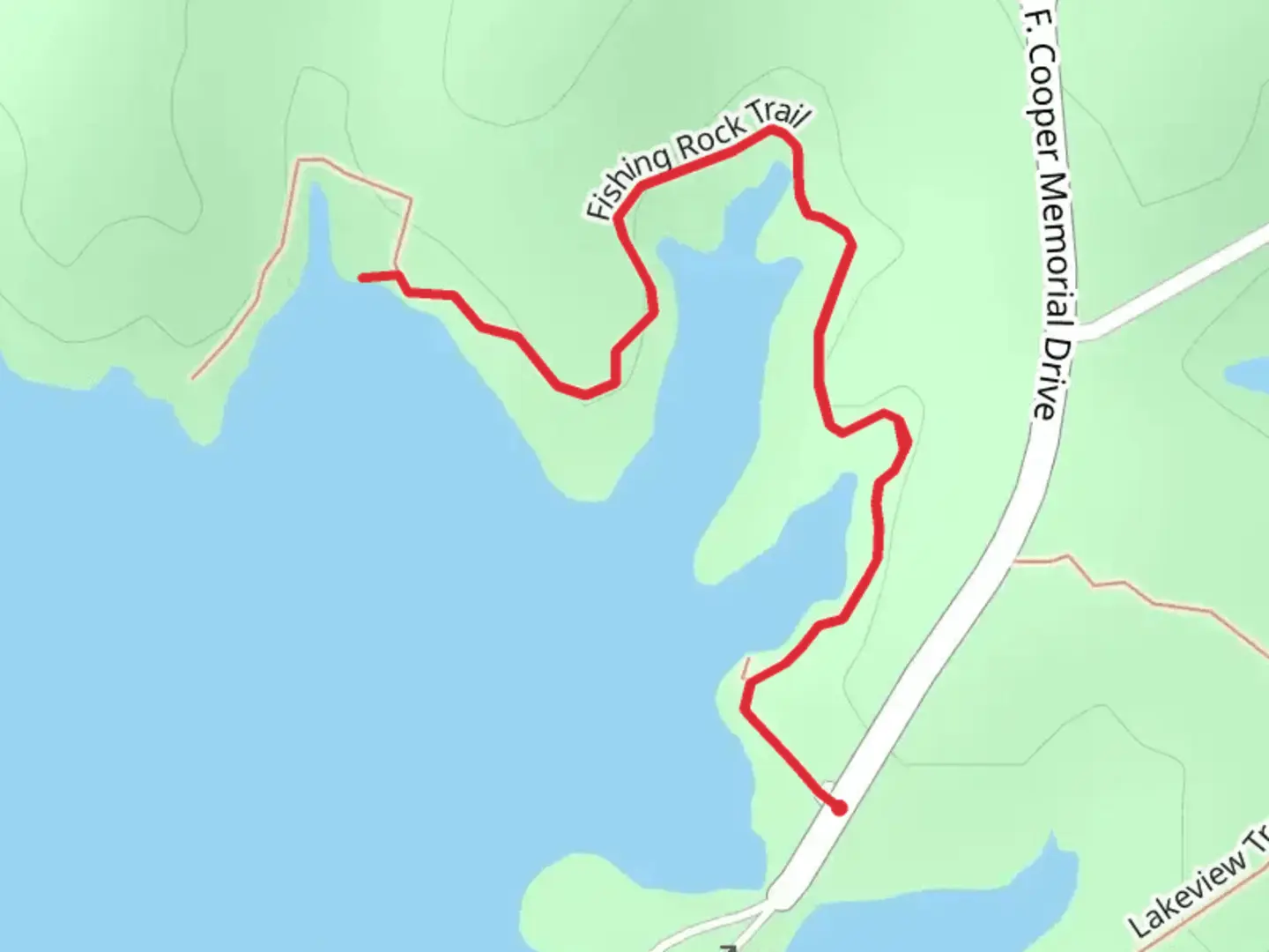 An image depicting the trail Fishing Rock Trail and its surrounding area.