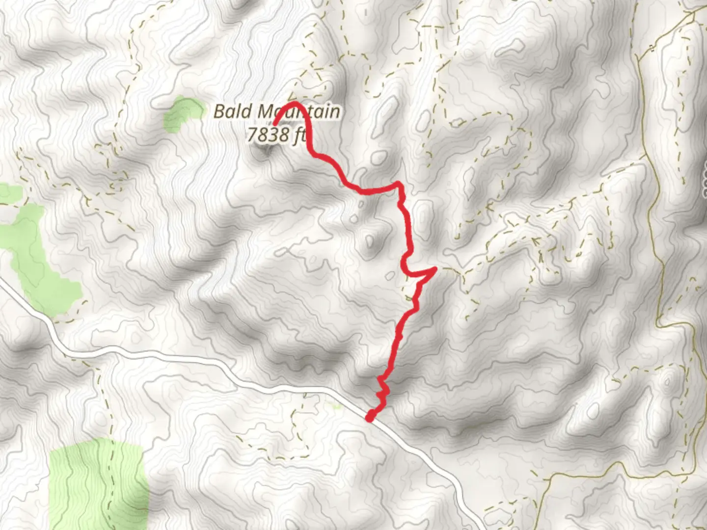 An image depicting the trail Bald Mountain from Dinkey Creek Road and its surrounding area.