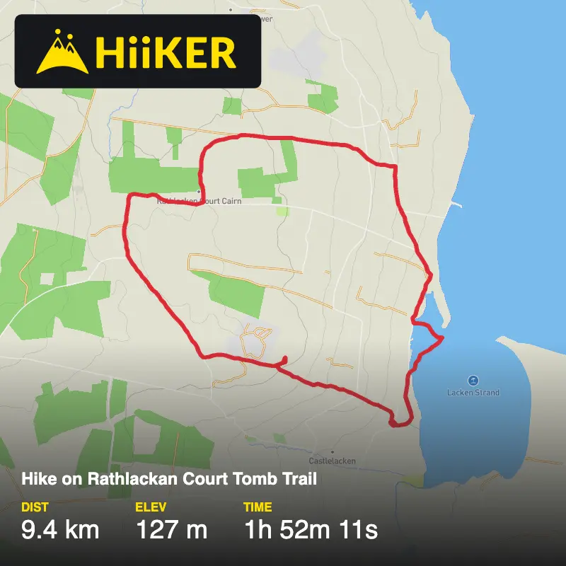 A map preview of the recording Hike on Rathlackan Court Tomb Trail.