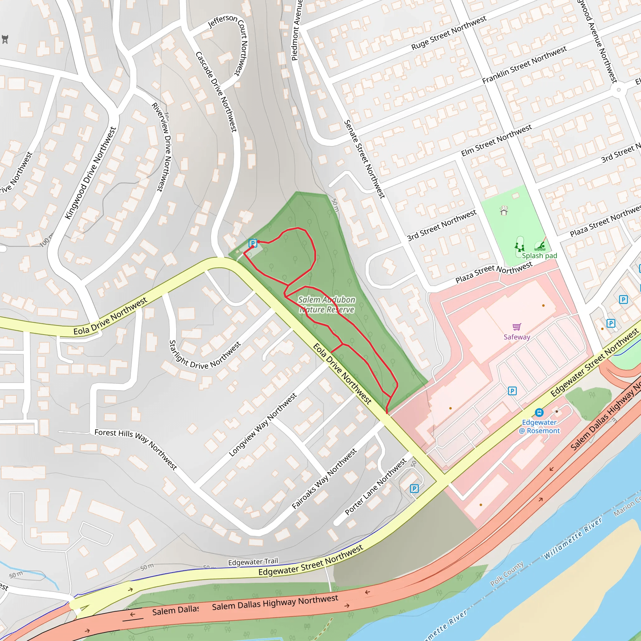 Salem Audubon Nature Reserve Loop mobile static map