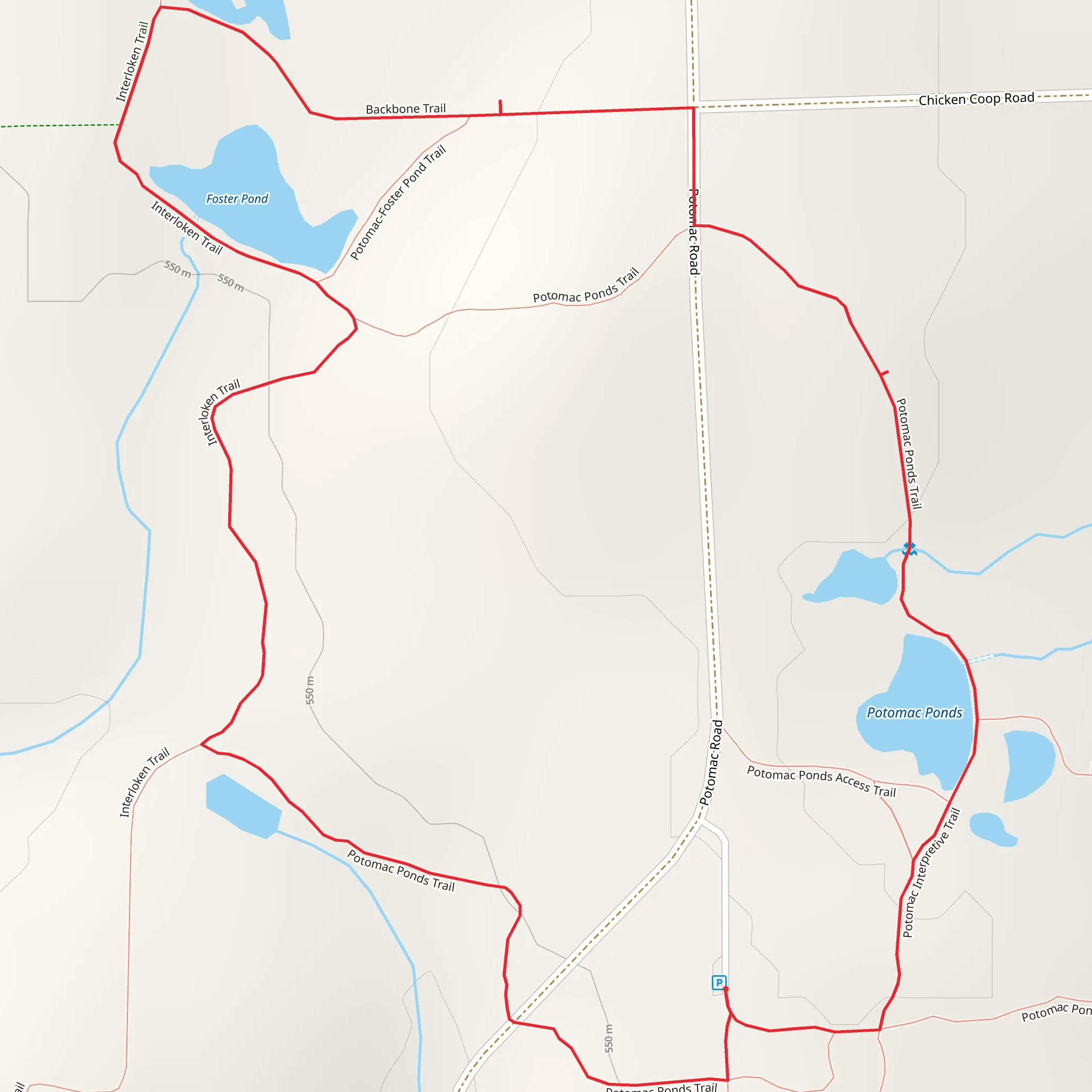 Potomac Ponds Trail Loop mobile static map