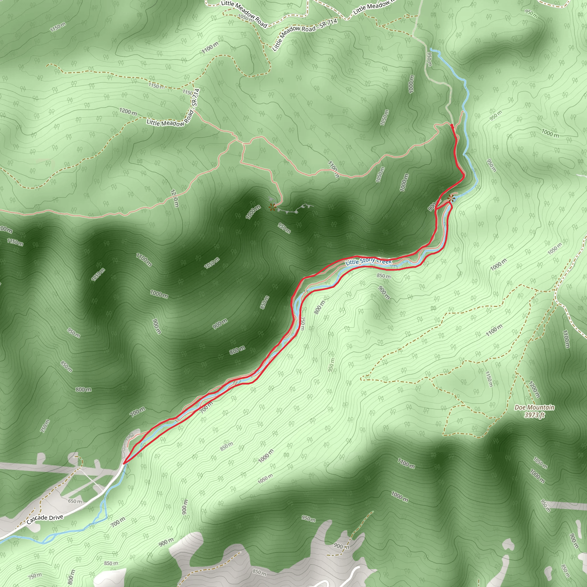 Cascades Trail mobile static map