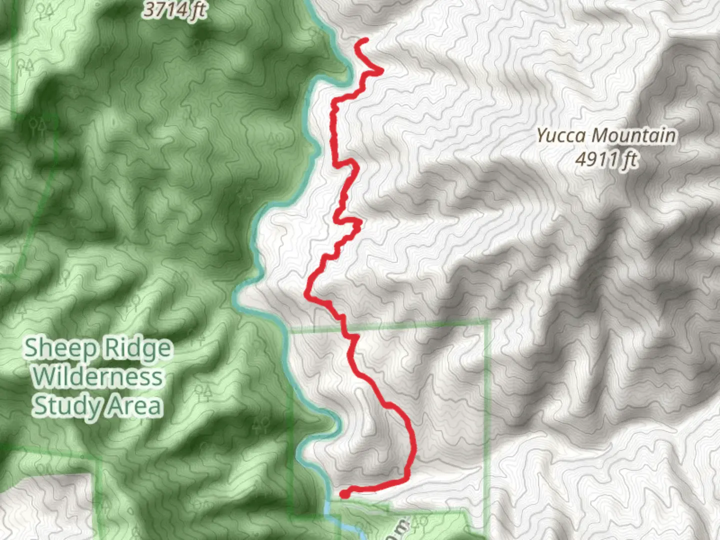 An image depicting the trail Hidden Springs - Yucca Creek Trail and its surrounding area.