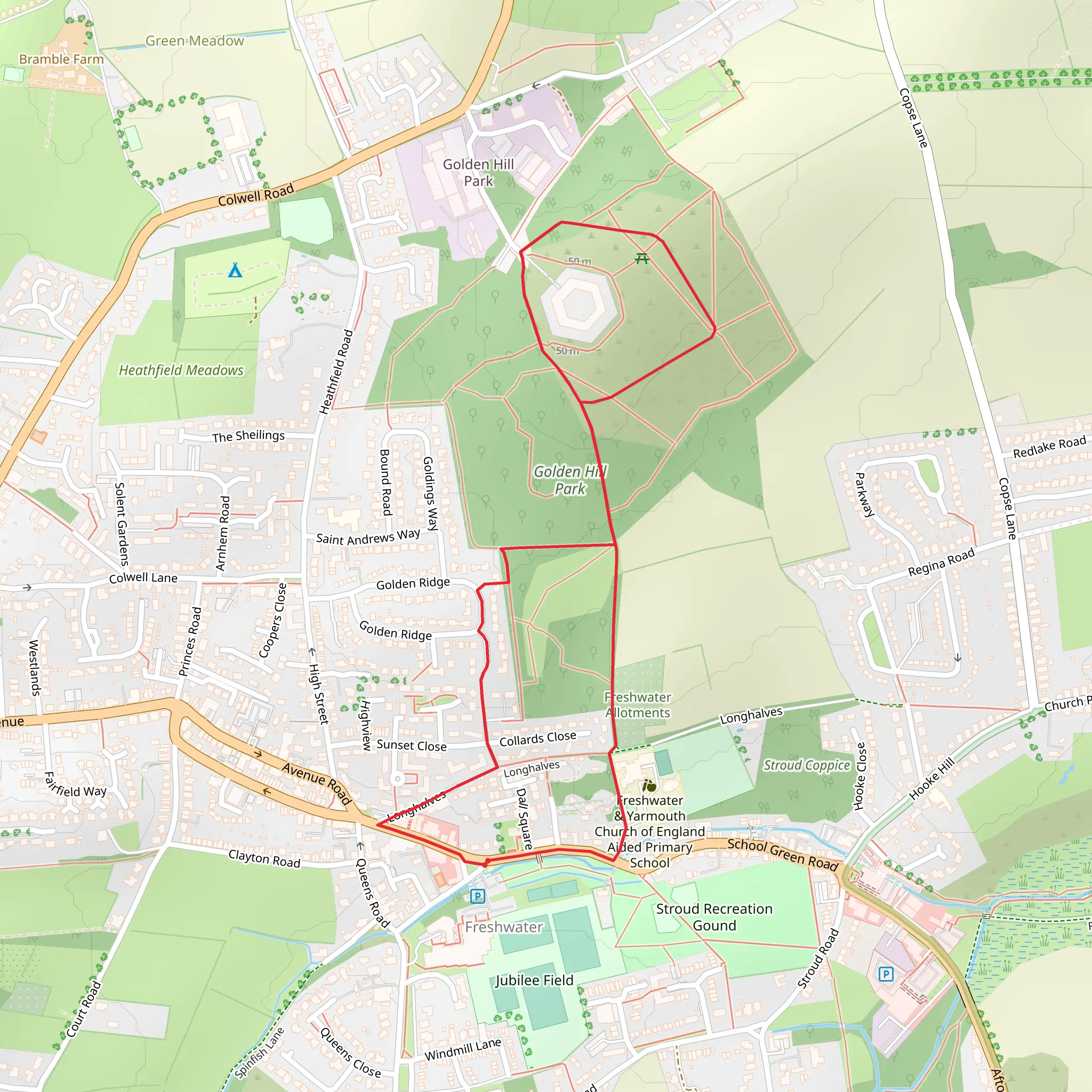 Golden Hill Fort Loop mobile static map