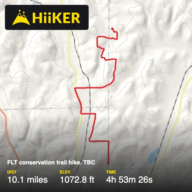 A map preview of the recording FLT conservation trail hike. TBC.