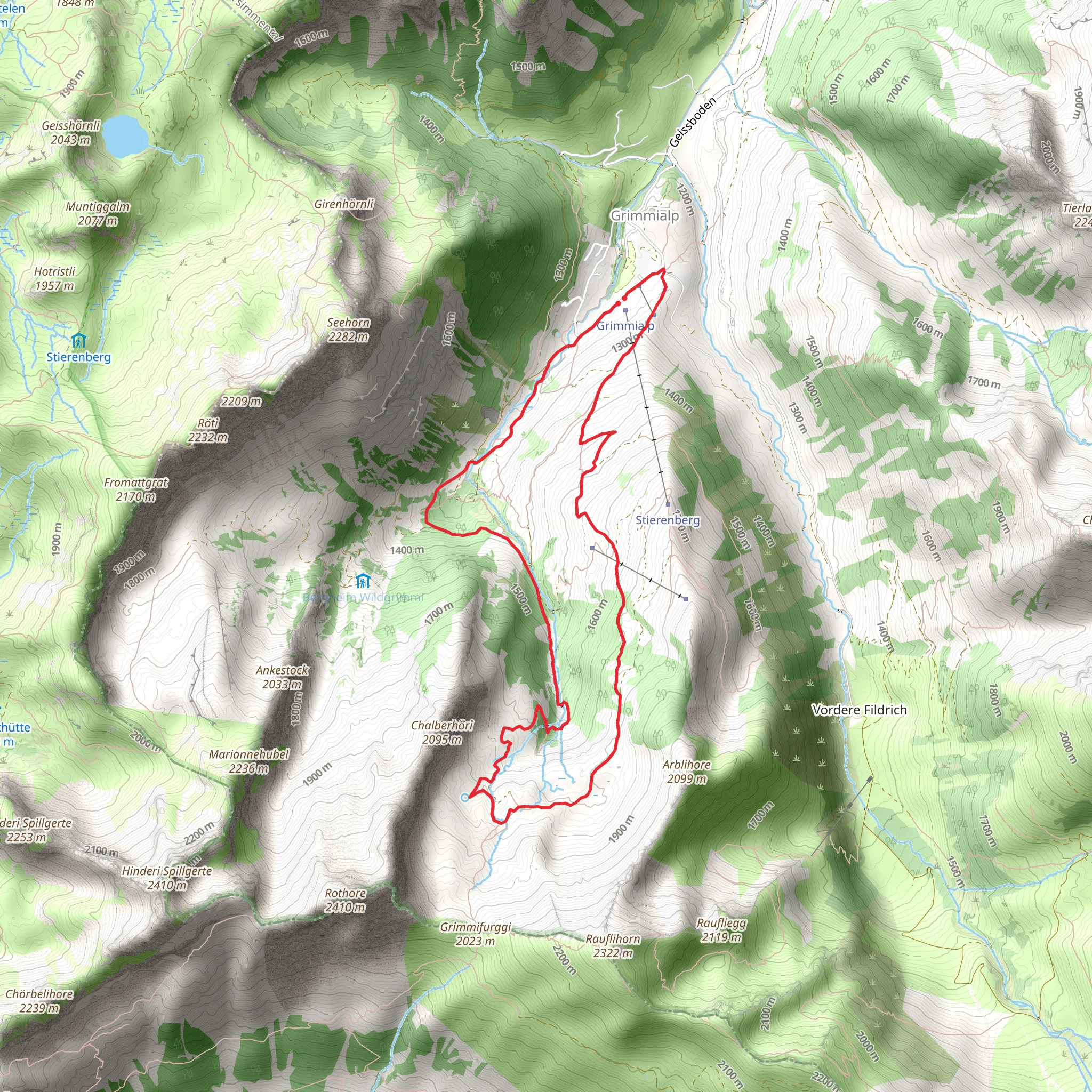 The Grimmiwasser Panoramic Mountain Trail mobile static map