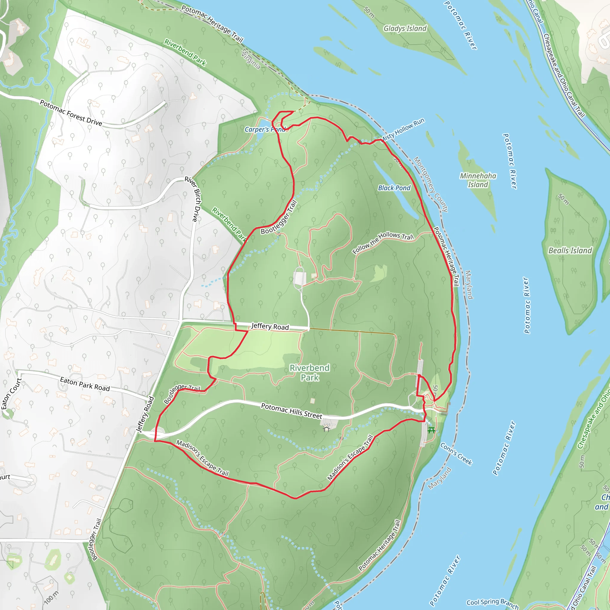 Bootlegger - Potomac Heritage Trail Loop mobile static map