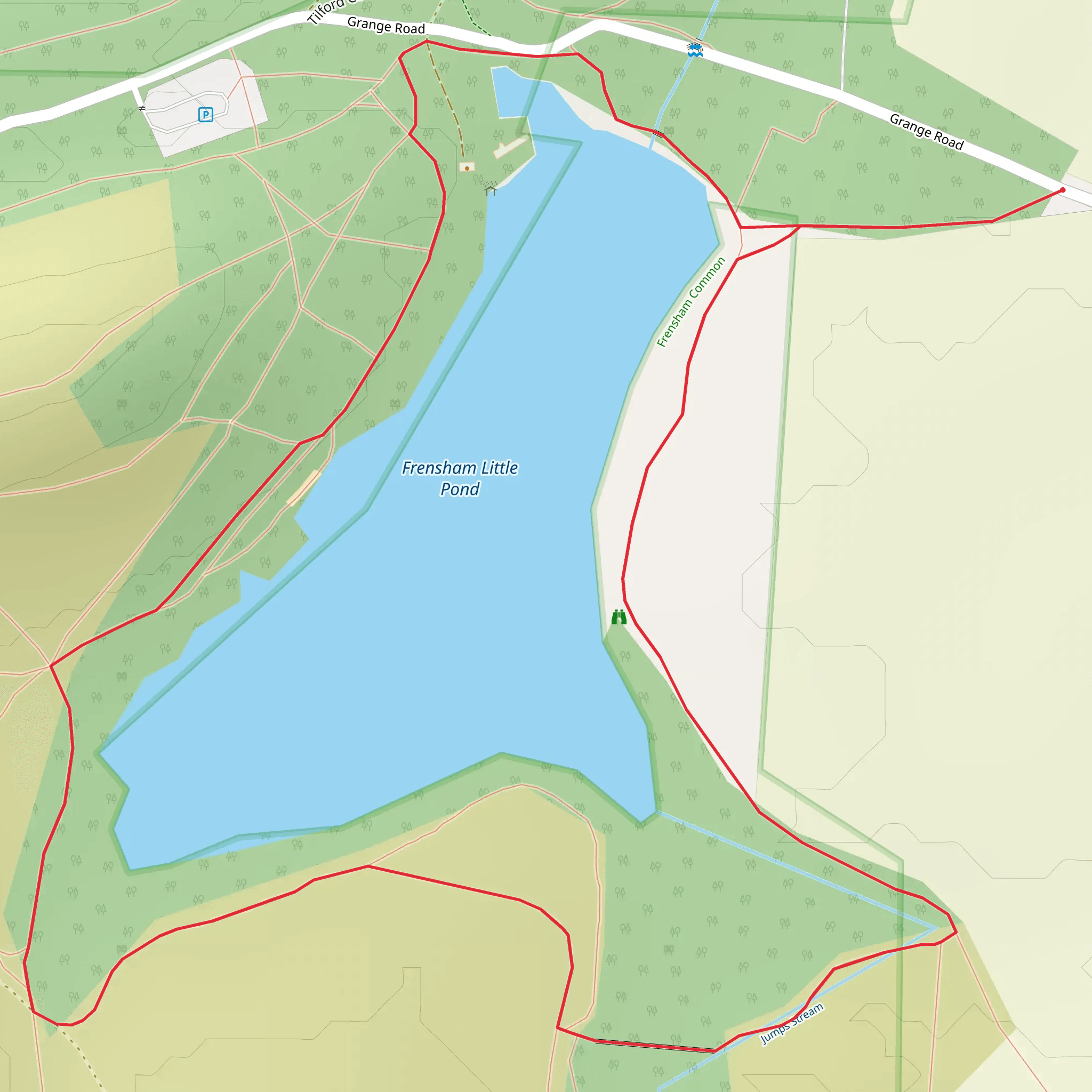 Frensham Little Pond Loop mobile static map