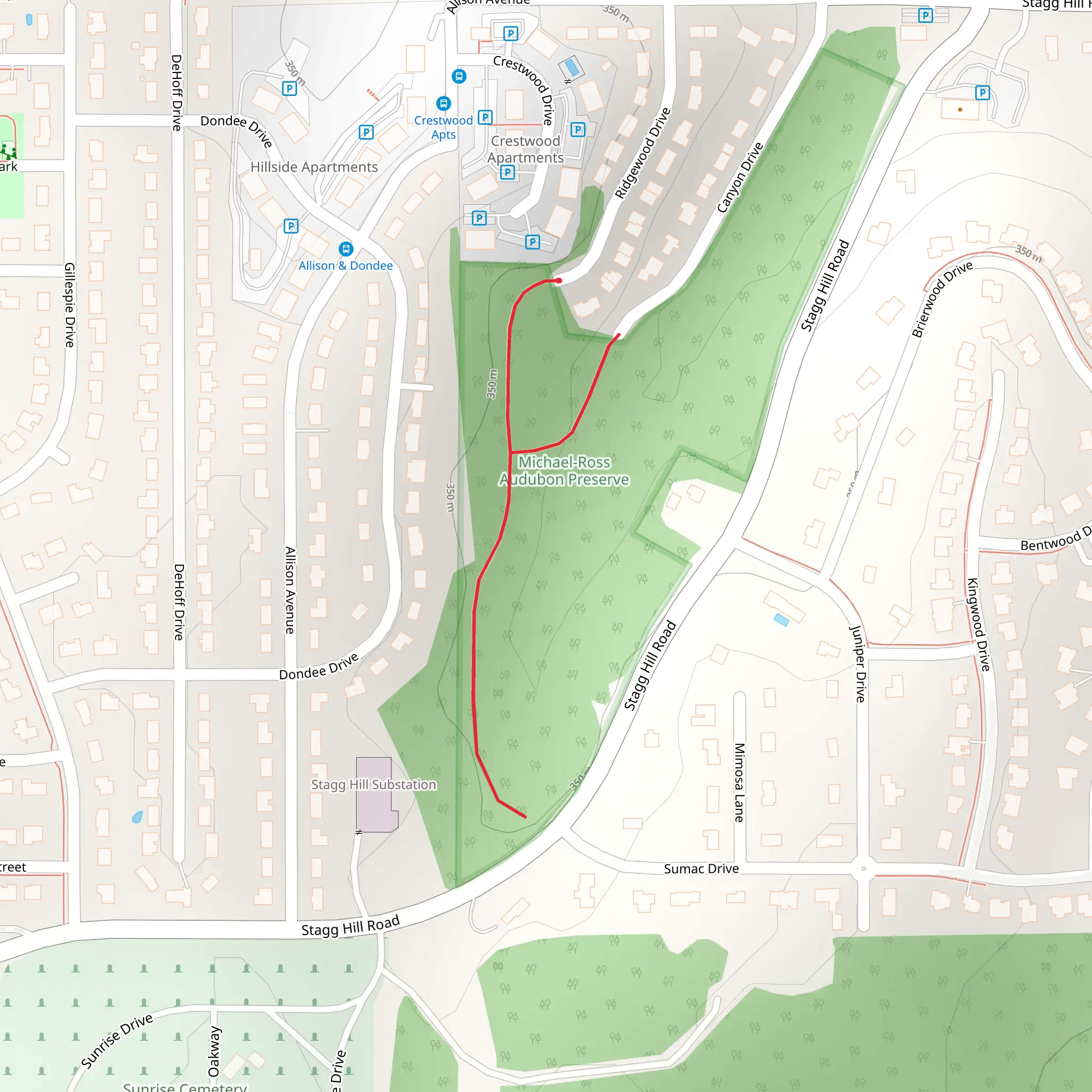 Ridgewood Drive South Walk mobile static map
