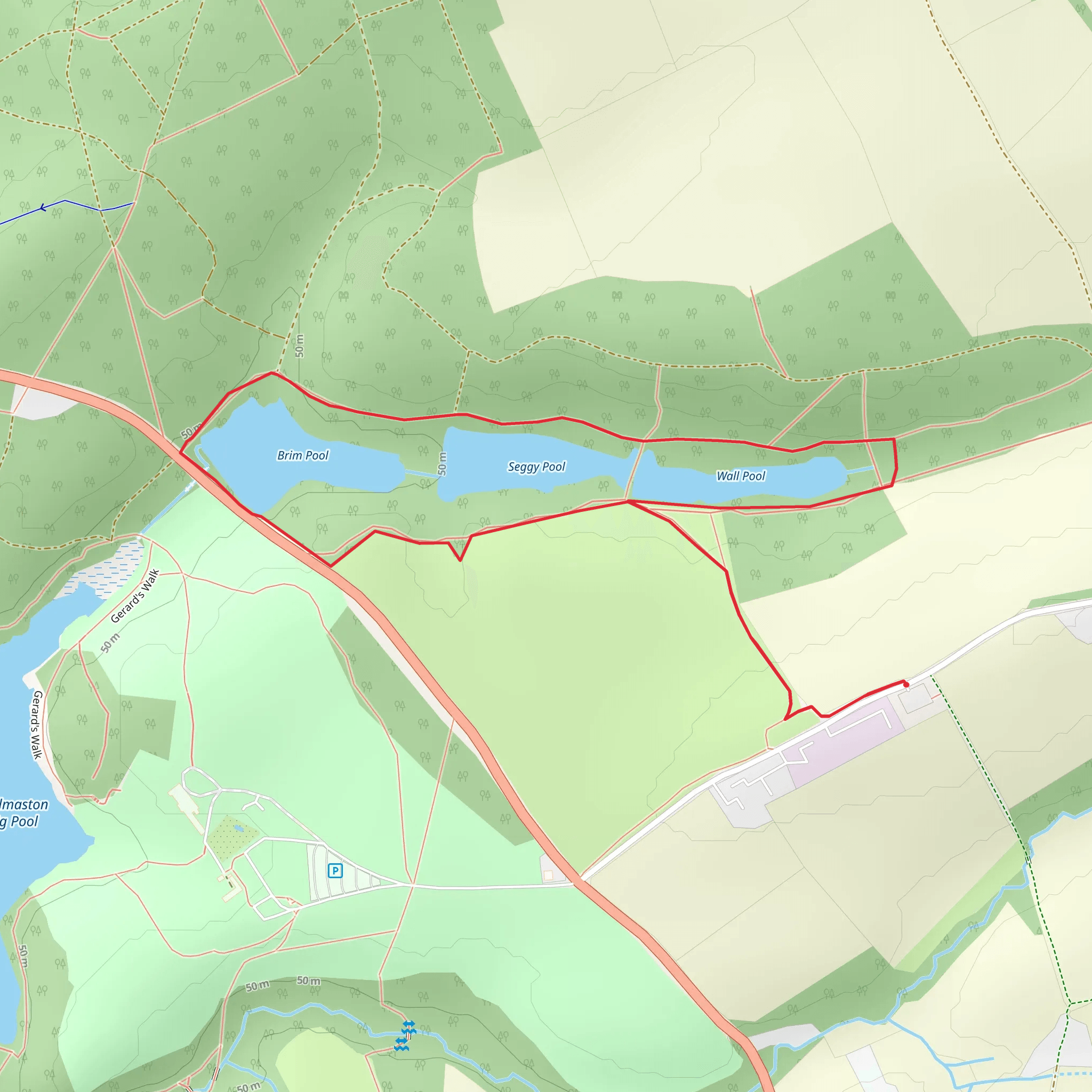 Three Pools Walk - Comer Woods mobile static map