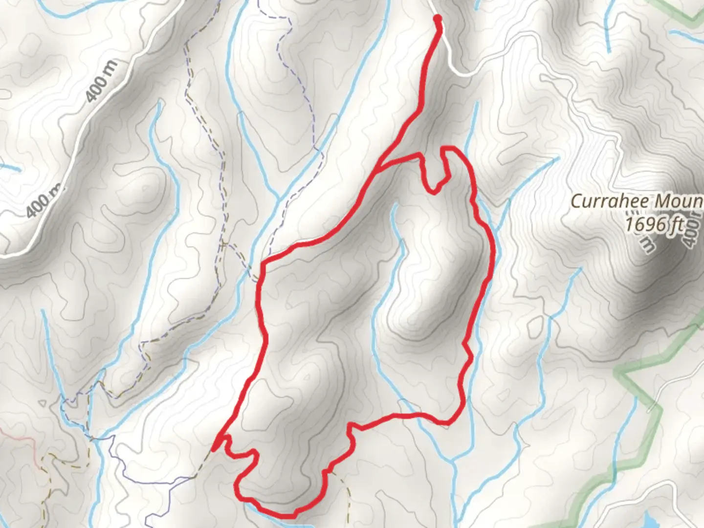 An image depicting the trail Frady Branch Loop and its surrounding area.