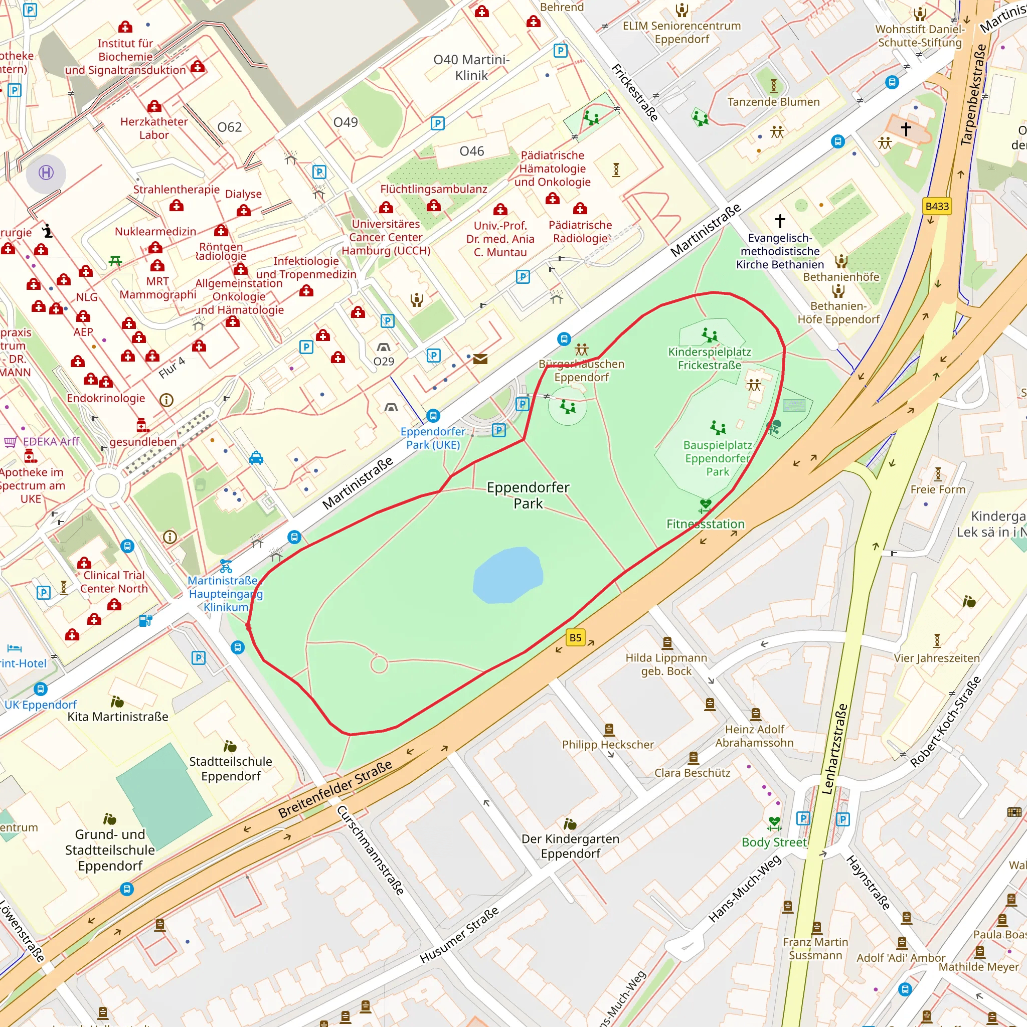 Eppendorfer Park Loop mobile static map