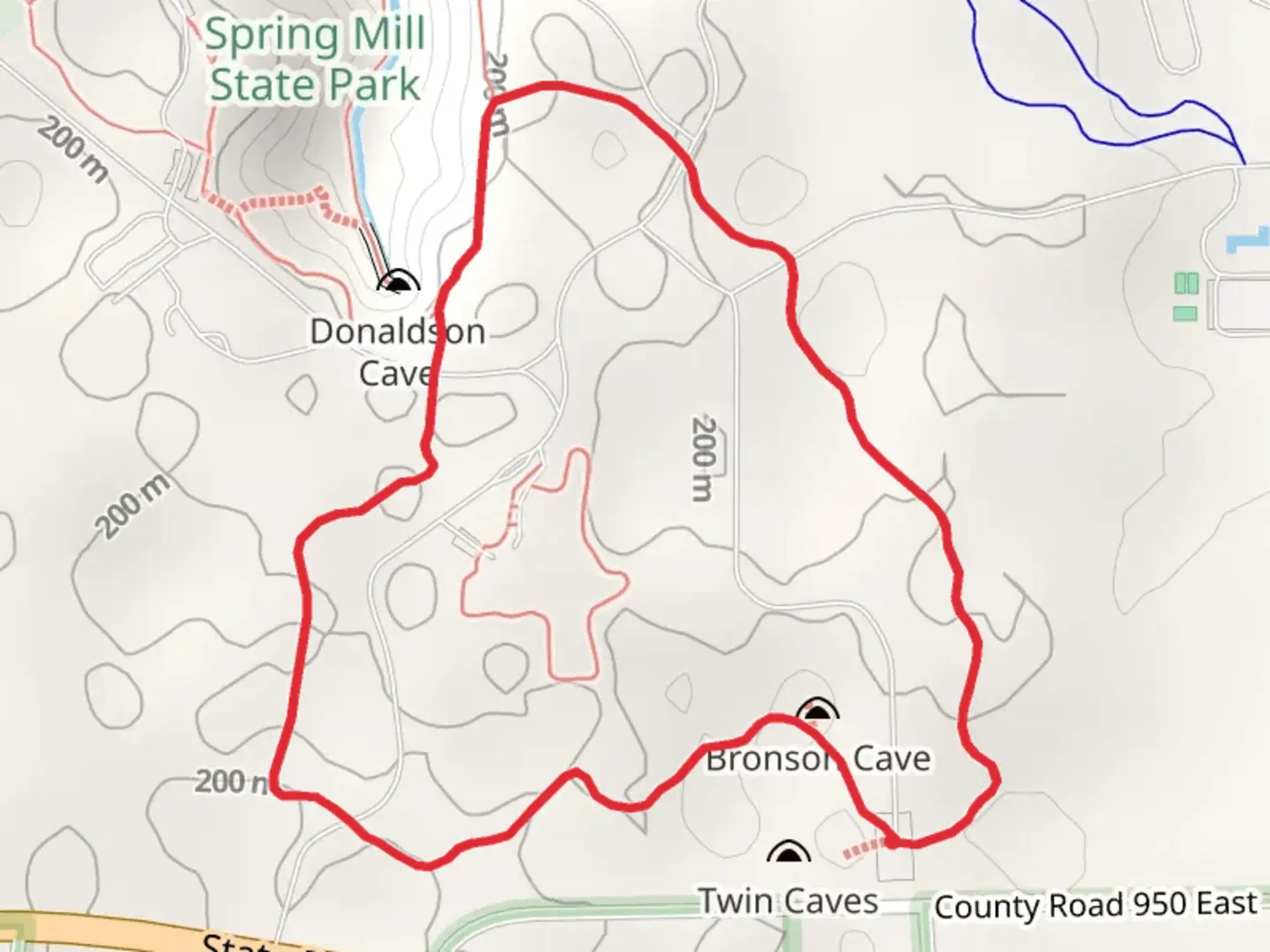 An image depicting the trail Karst Loop Trail and its surrounding area.