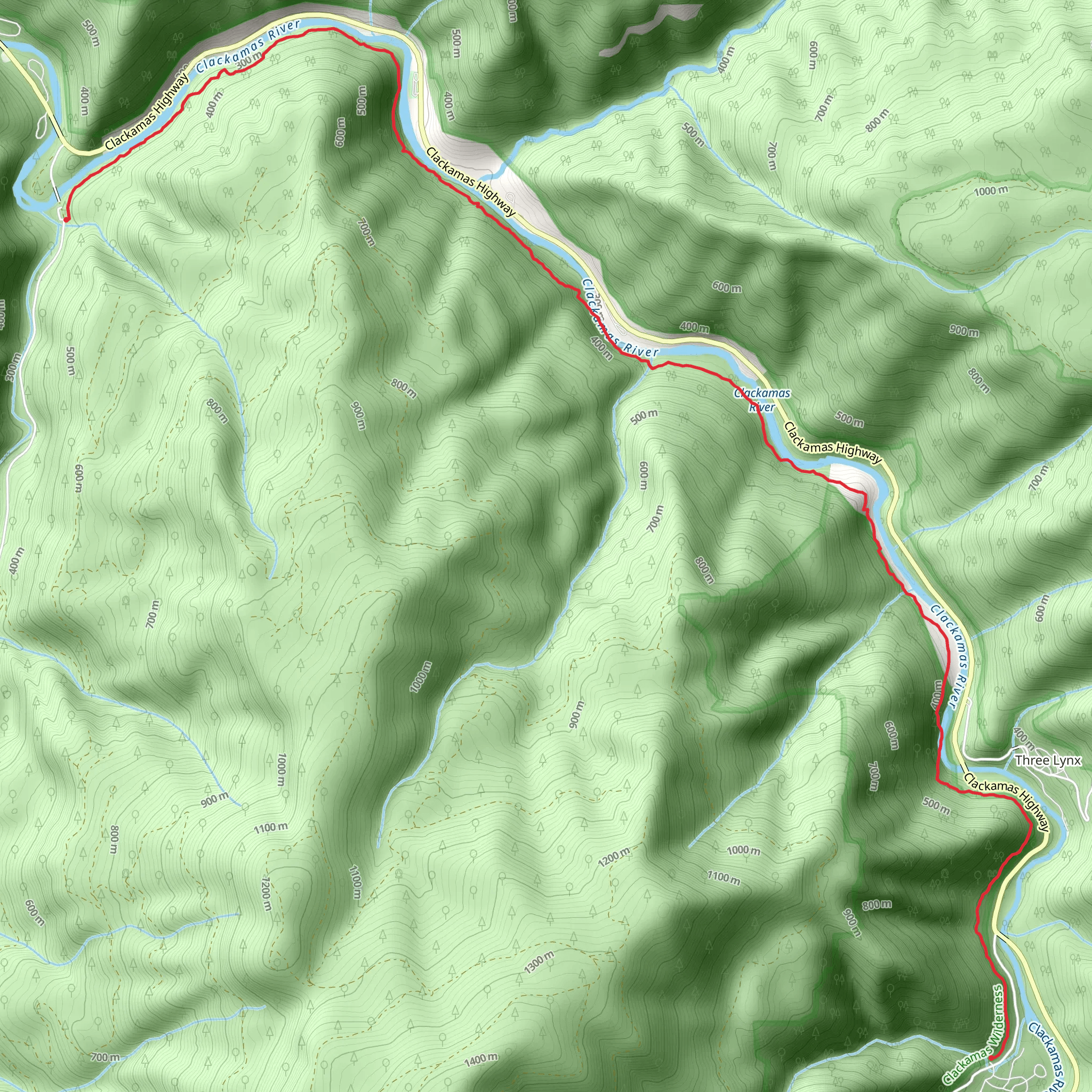 Clackamas River Trail mobile static map