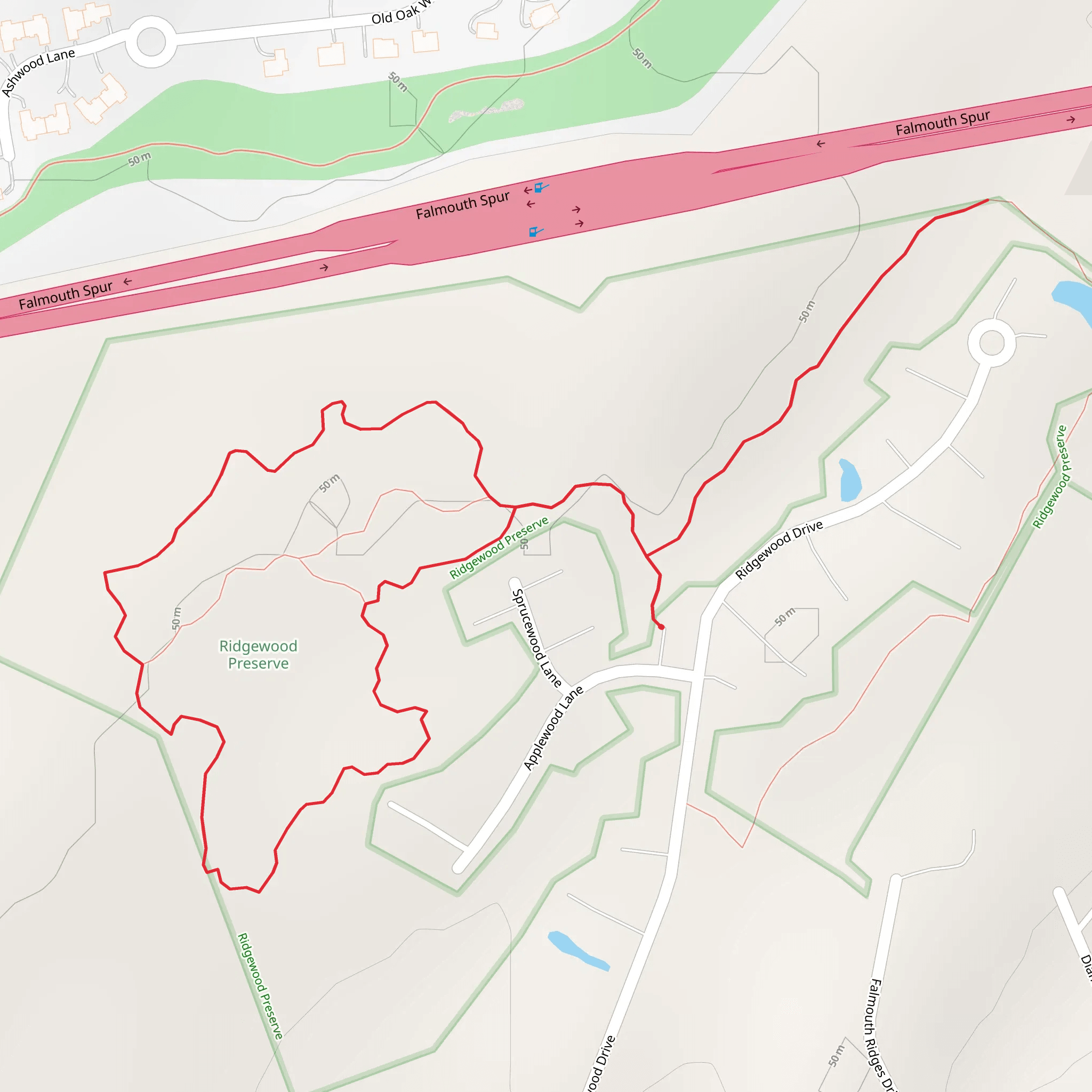 Applewood and Sprucewood Loop Trail mobile static map