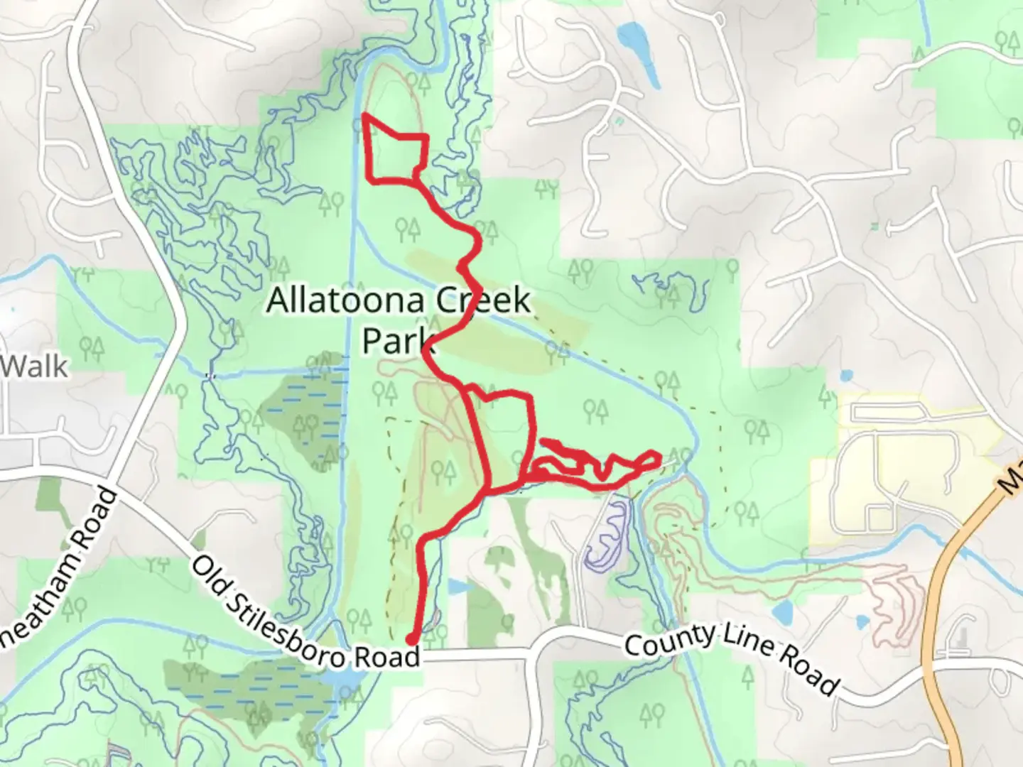 An image depicting the trail Driftwood Connector - Rusty Bucket Loop and its surrounding area.