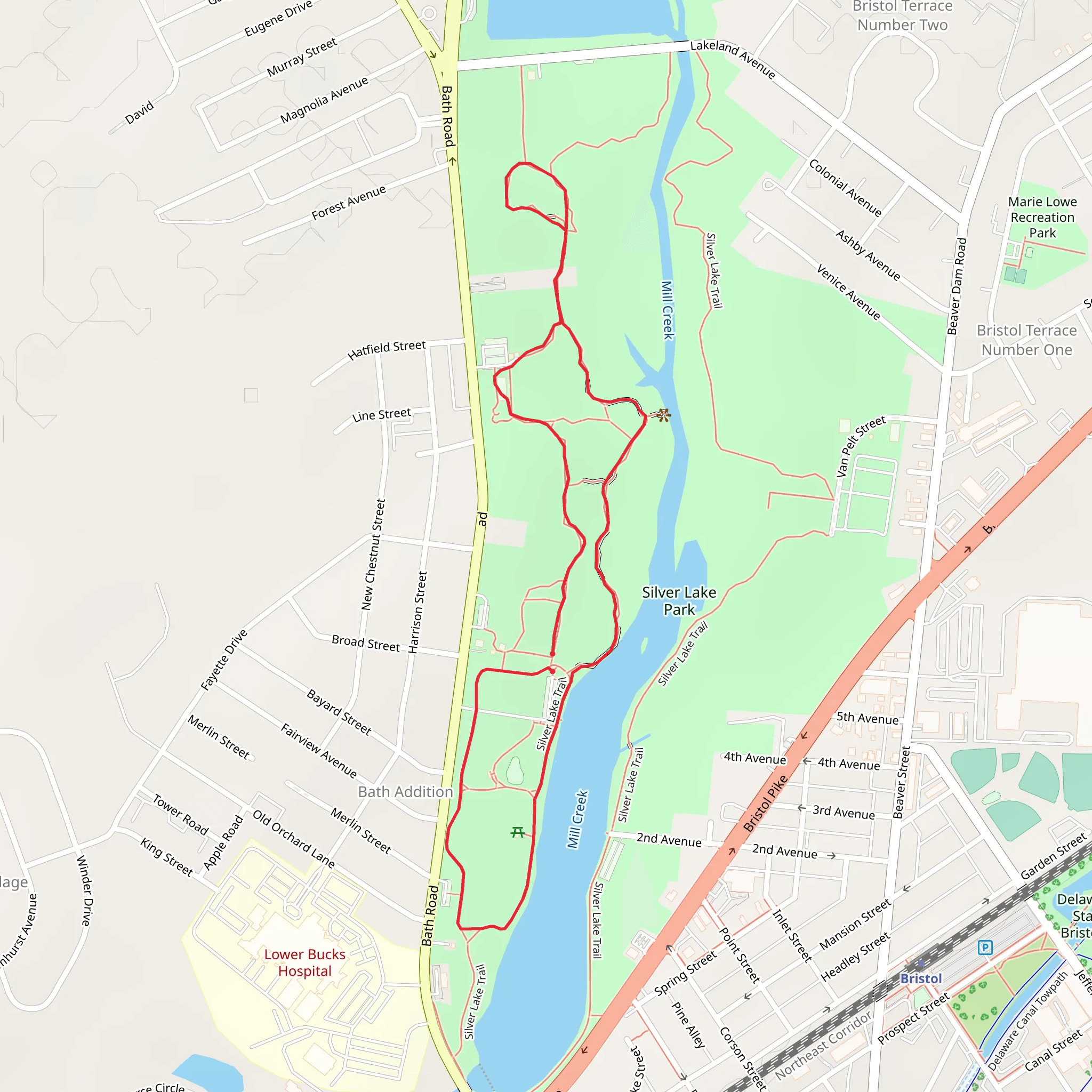 Silver Lake park Loop mobile static map
