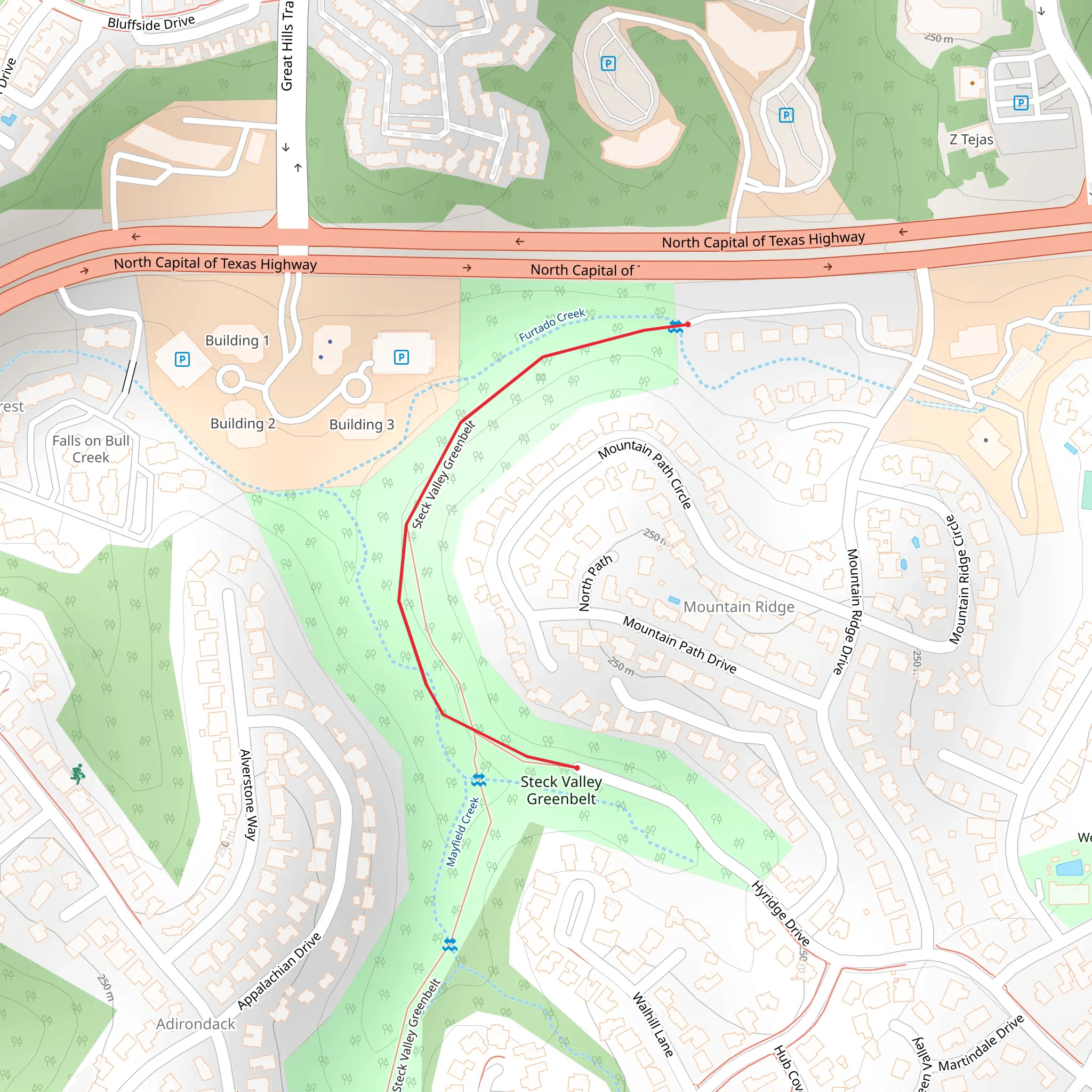 Steck Valley Greenbelt mobile static map