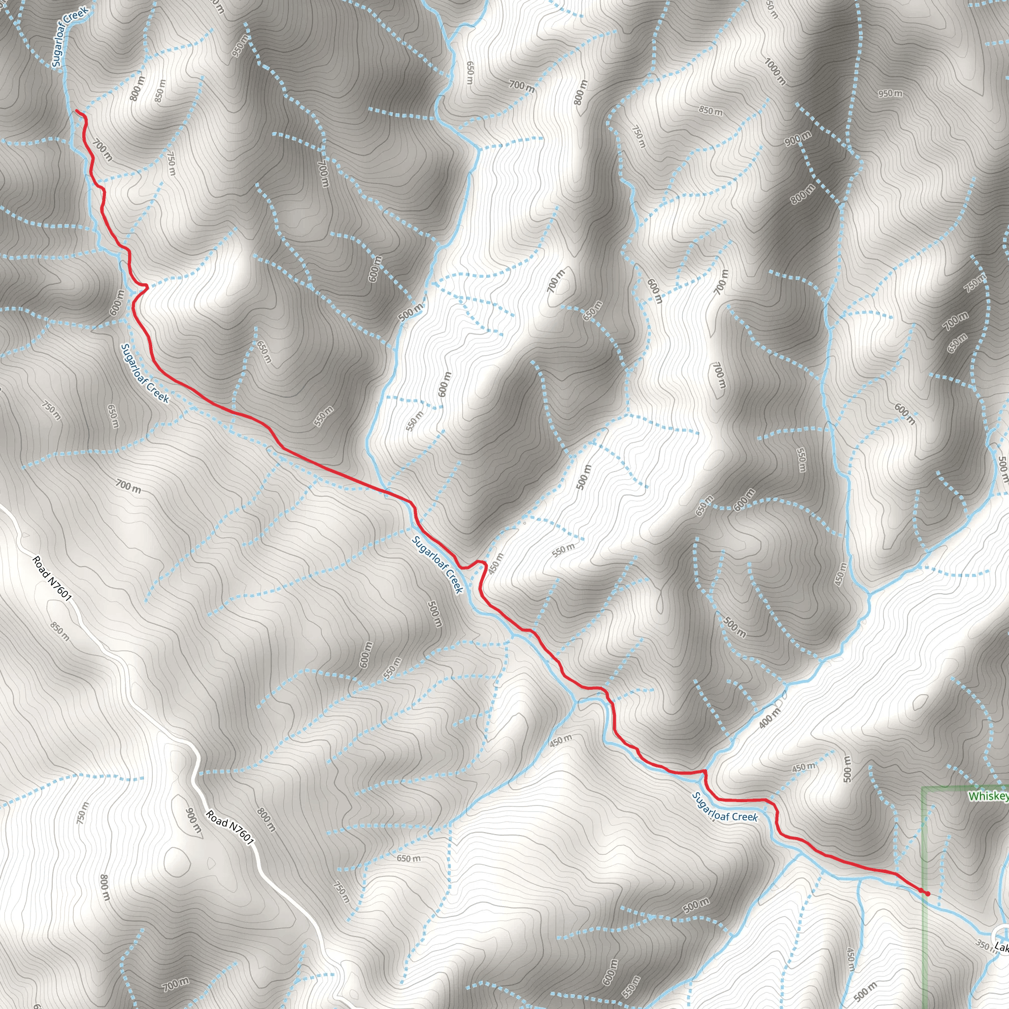 Sugar Loaf Creek Trail mobile static map