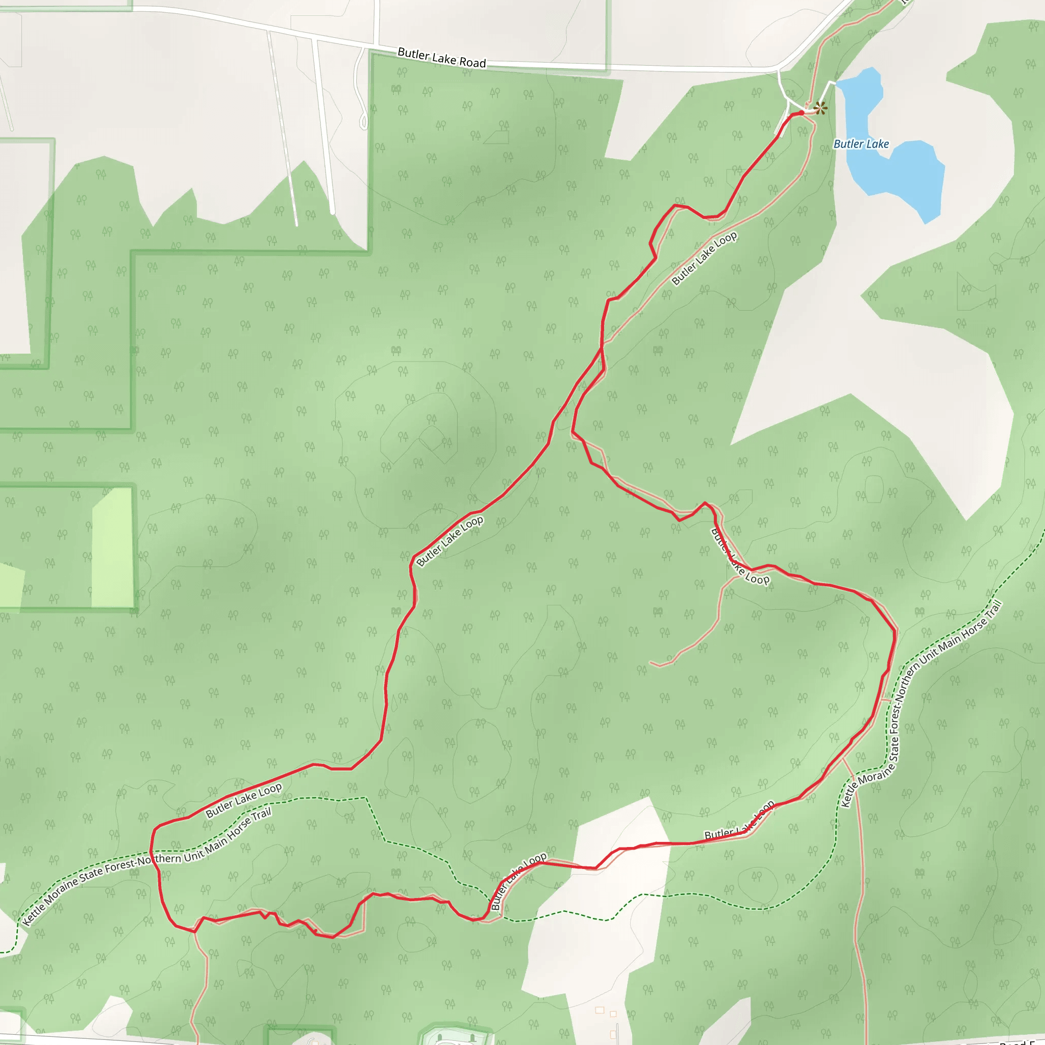 Butler Lake Loop mobile static map