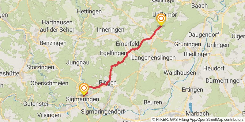 Schwäbische Alb Südrand - Weg HW 2 stage 11 Map