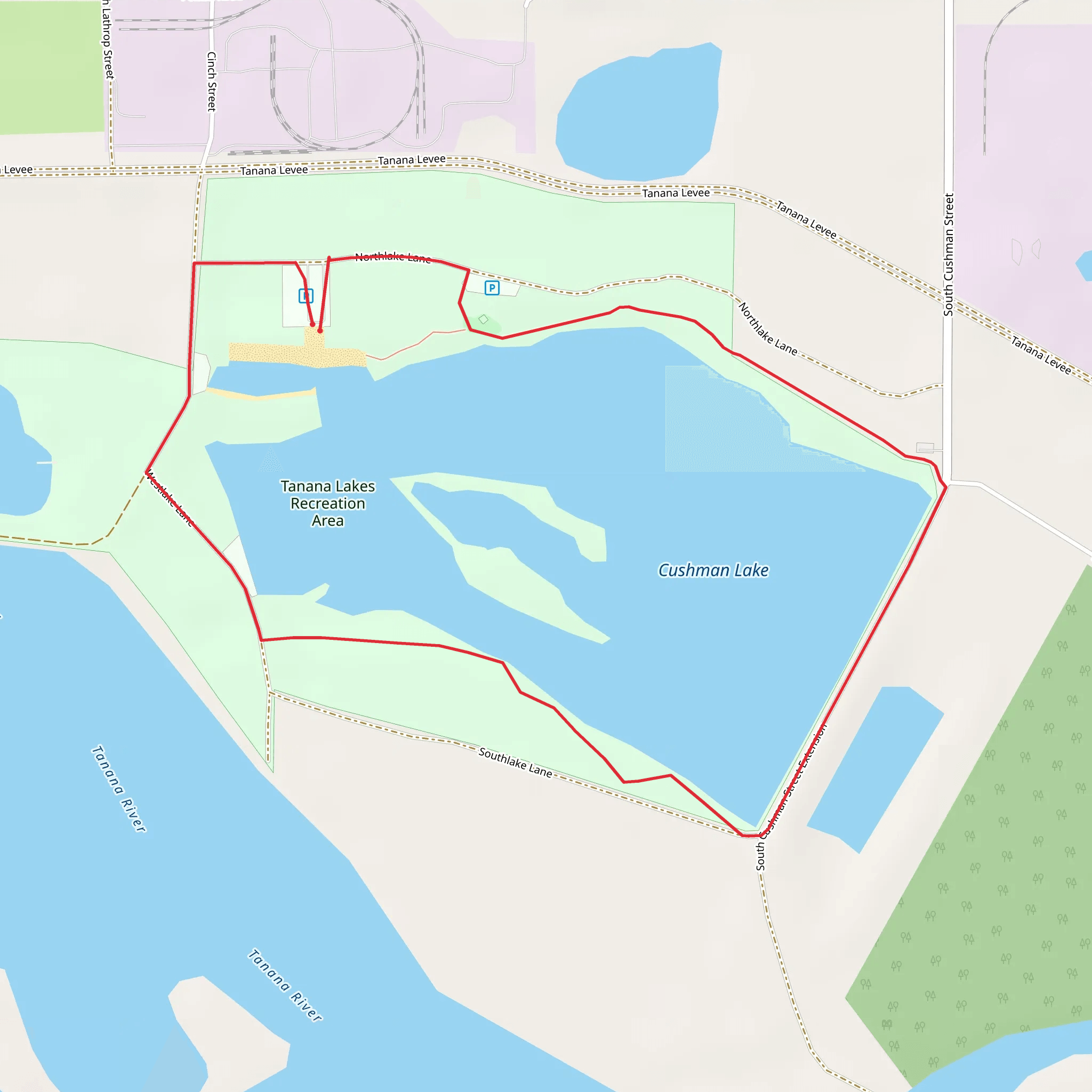Tanana Lakes Recreation Area Loop mobile static map