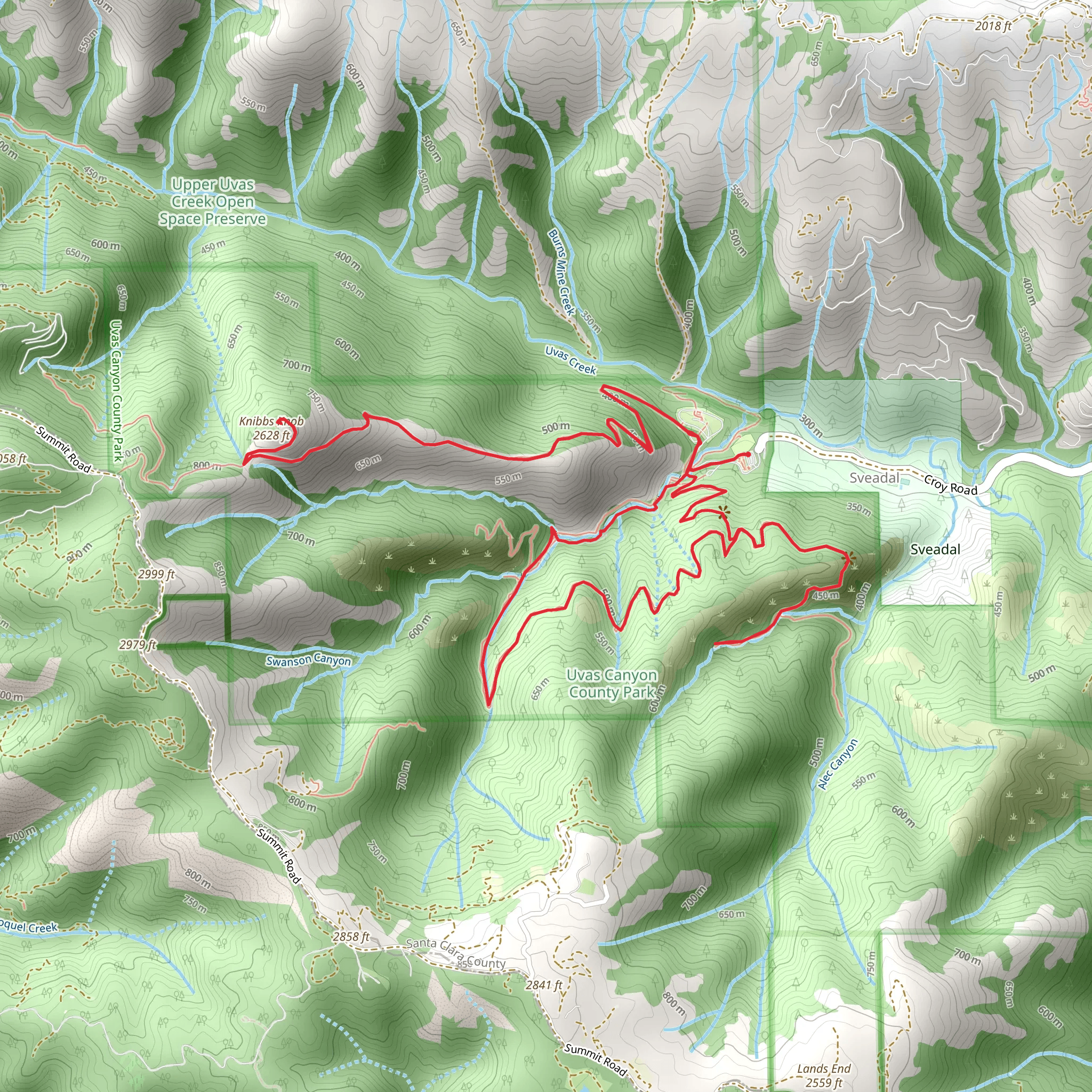 Swanson Creek, Waterfall Trail and Triple Falls Loop mobile static map