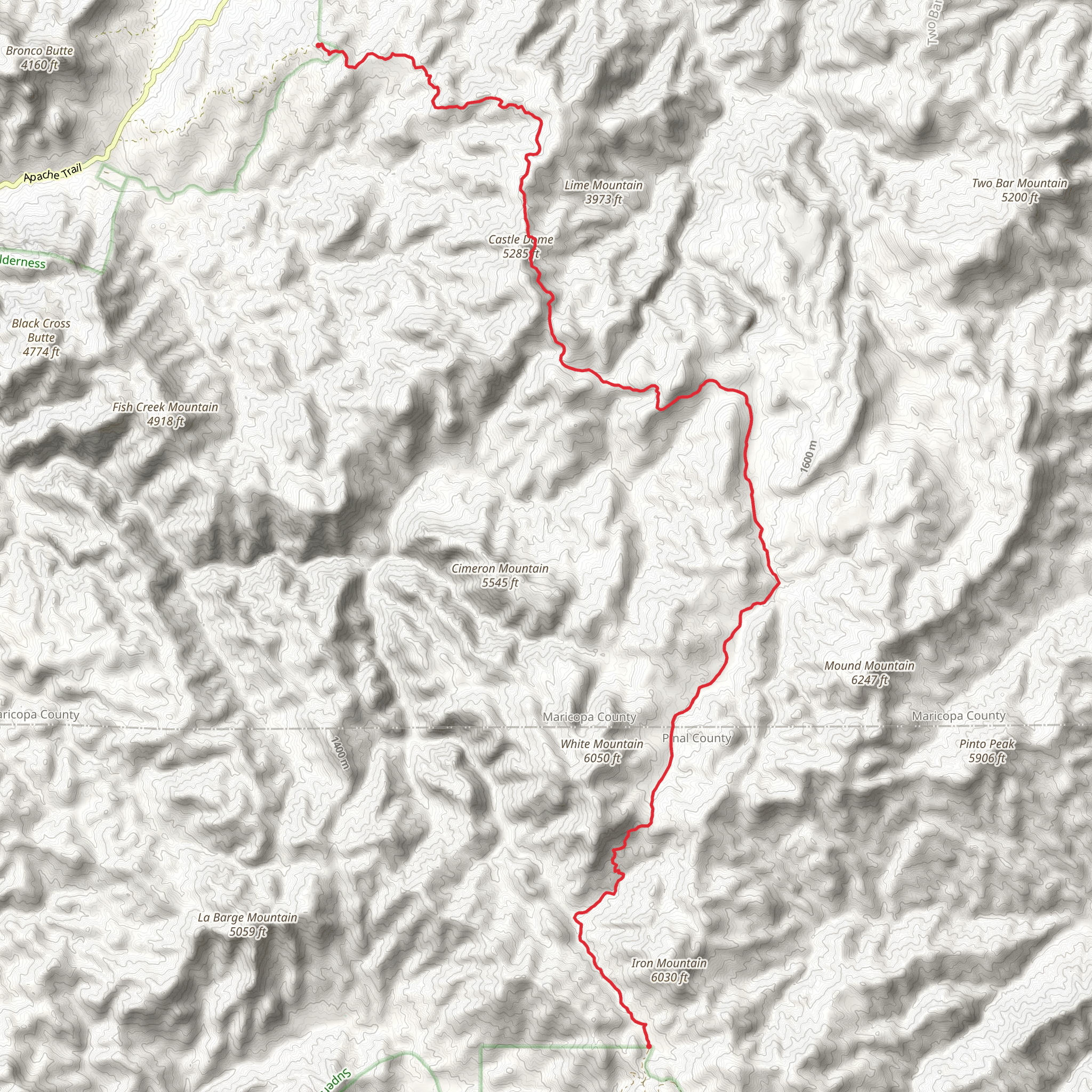 Reavis Ranch Trail mobile static map