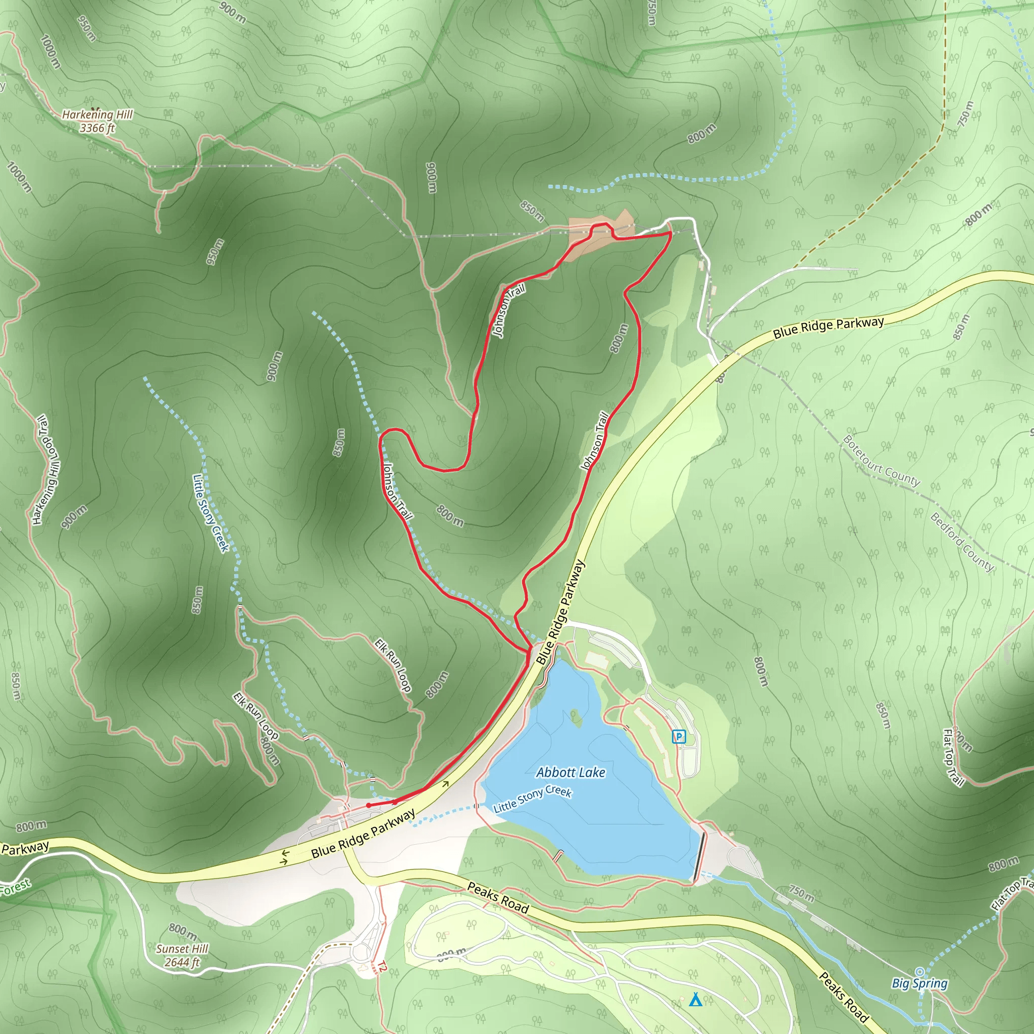 Johnson Loop Trail mobile static map