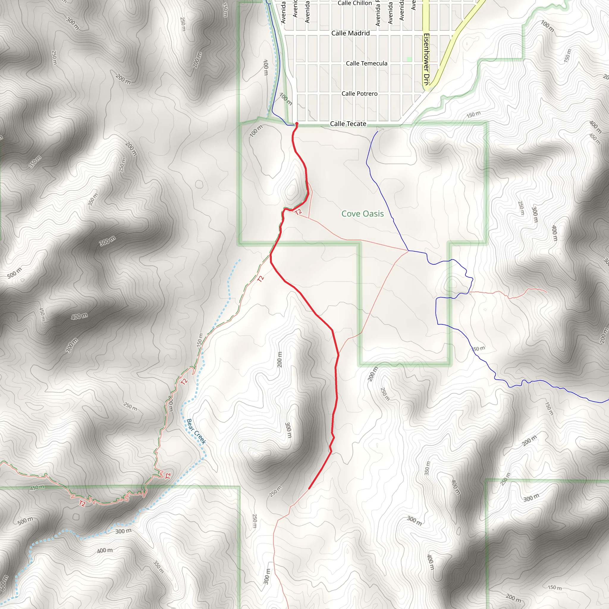 Boo Hoff Trail from Calle Tecate mobile static map