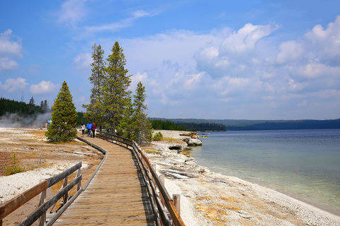 An image depicting the trail West Thumb Geyser Basin Trail and its surrounding area.