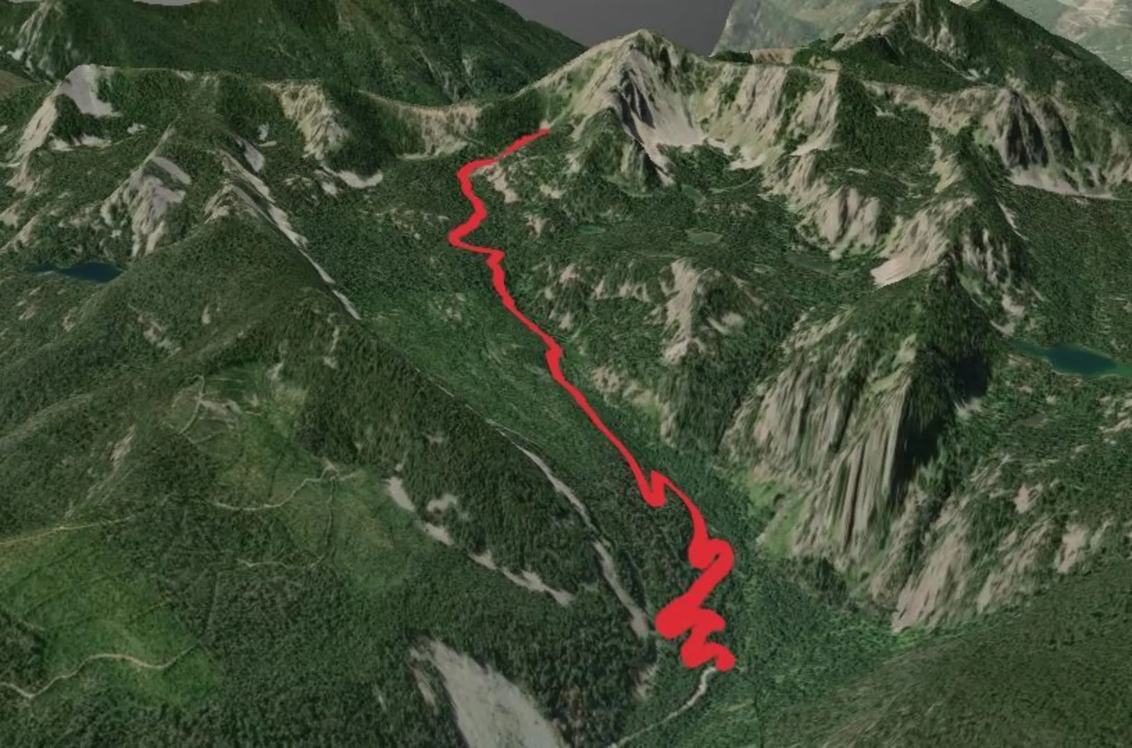 An image depicting the trail South Fork Four Lakes Creek Trail and its surrounding area.