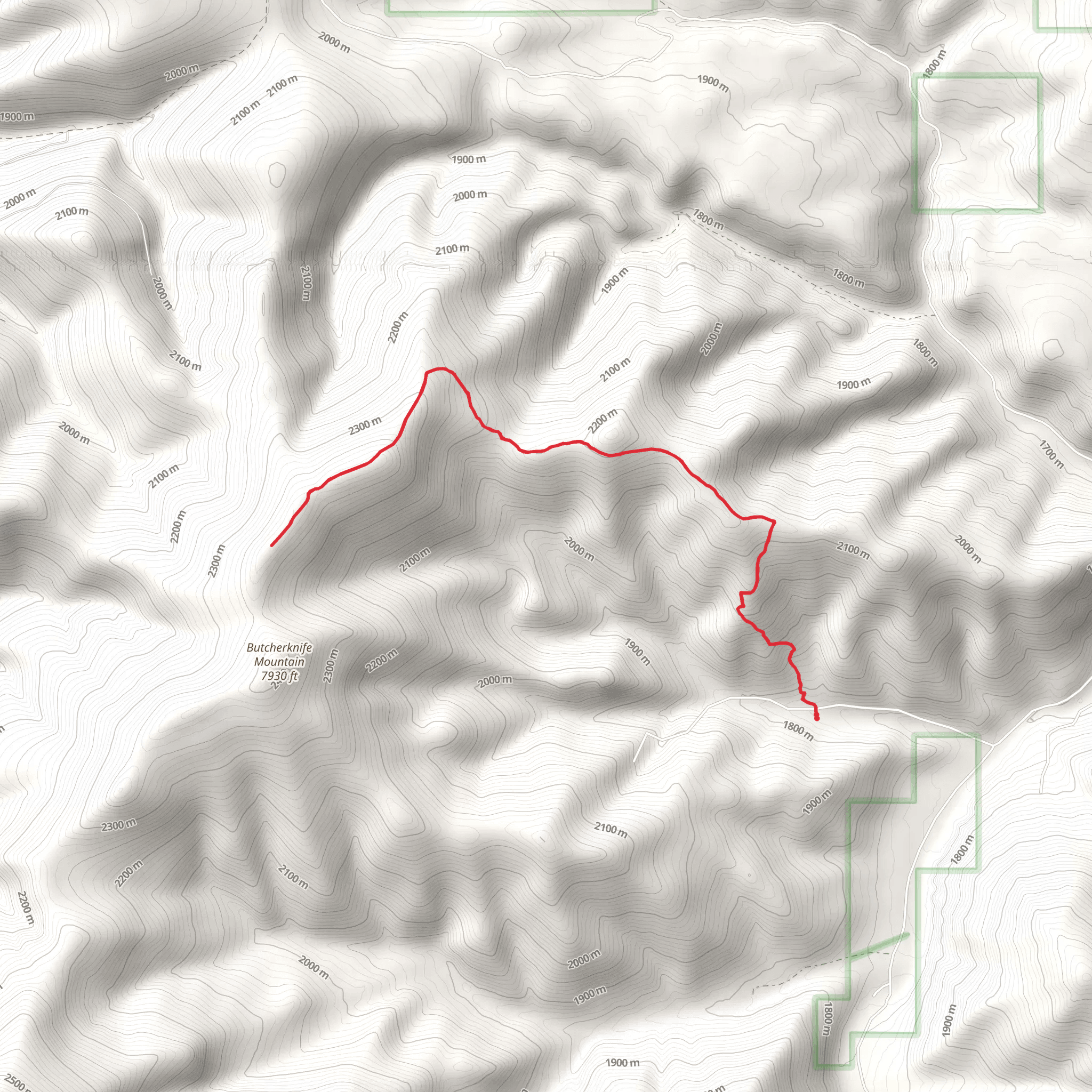 Butcher Knife Trail mobile static map